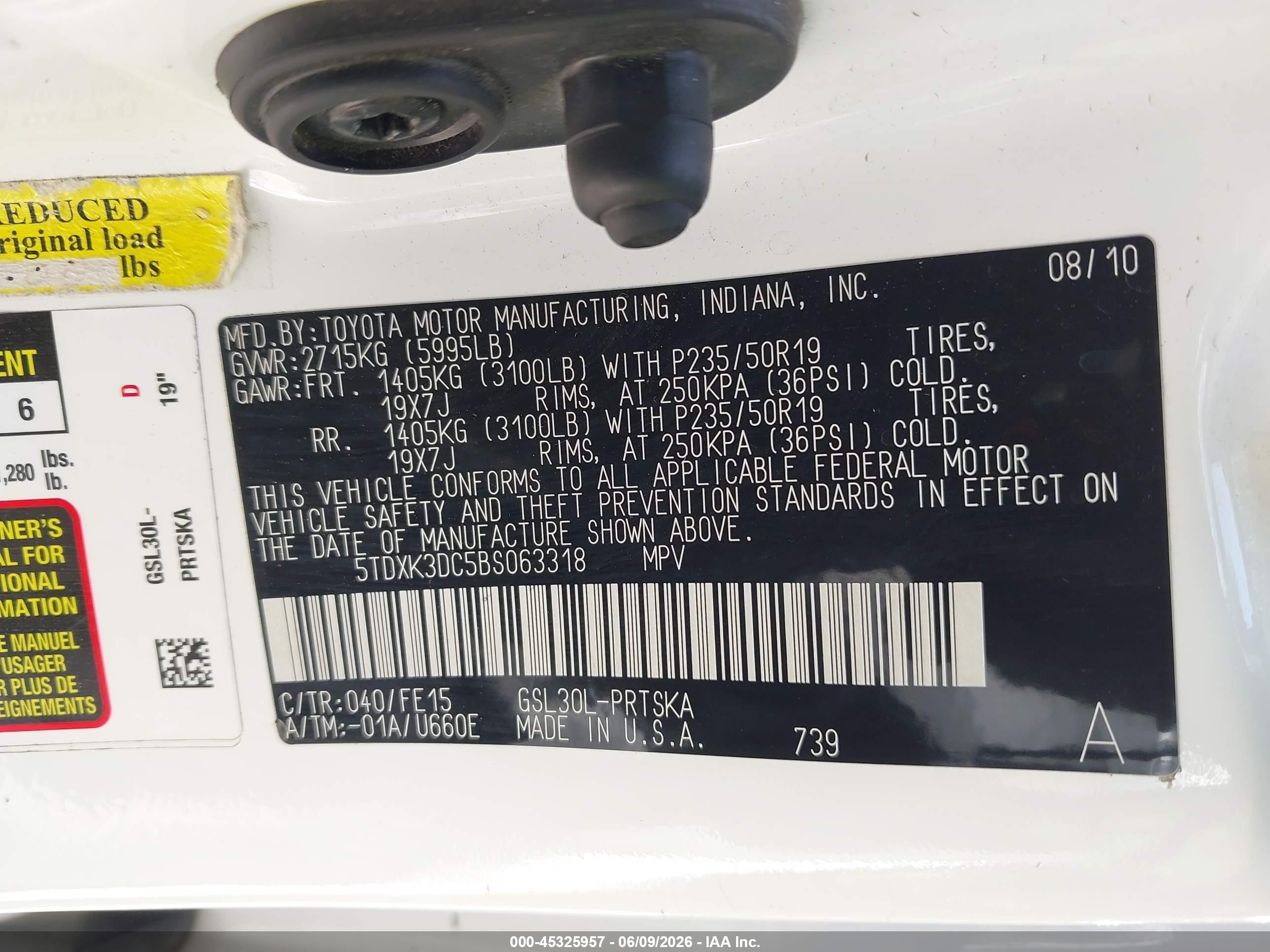 2011 Toyota Sienna Se White vin: 5TDXK3DC5BS063318