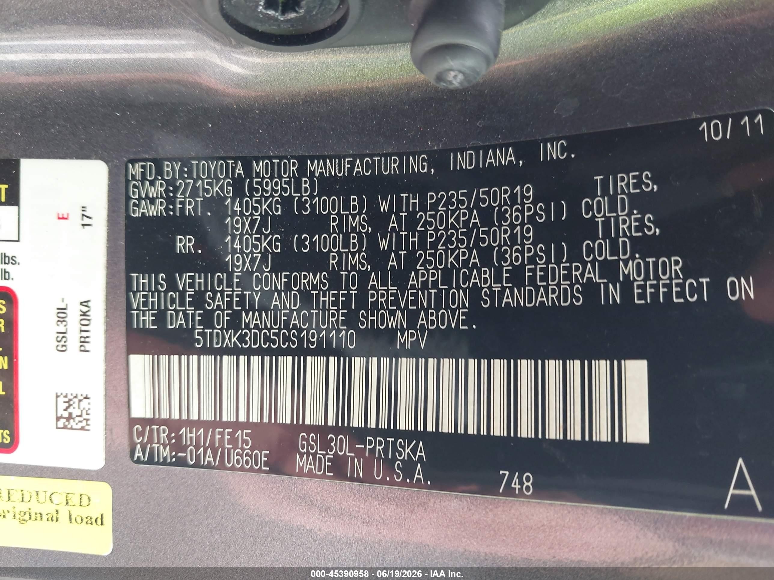 2012 Toyota Sienna Se 8 Passenger Gray vin: 5TDXK3DC5CS191110