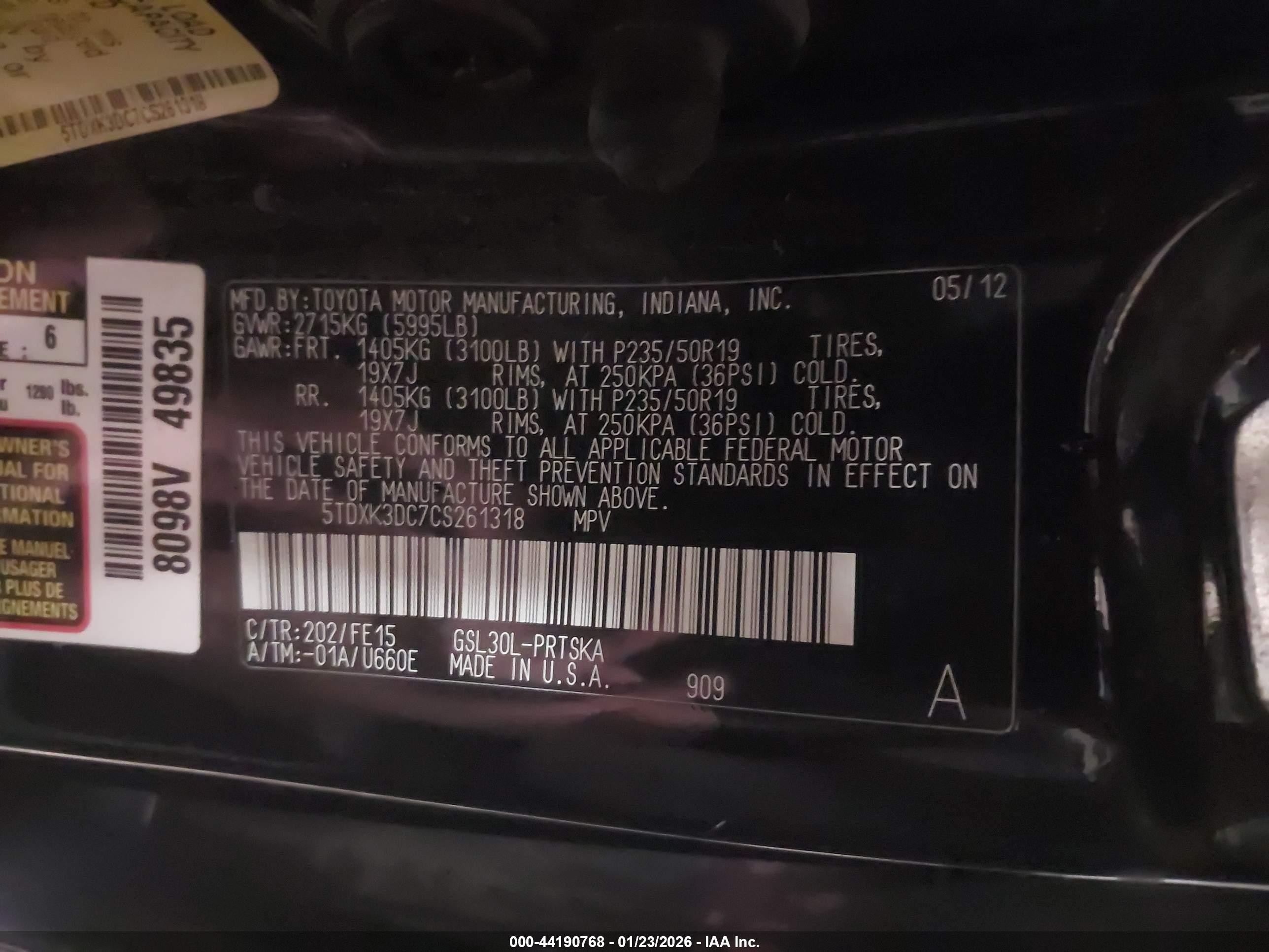 2012 Toyota Sienna Se 8 Passenger Black vin: 5TDXK3DC7CS261318