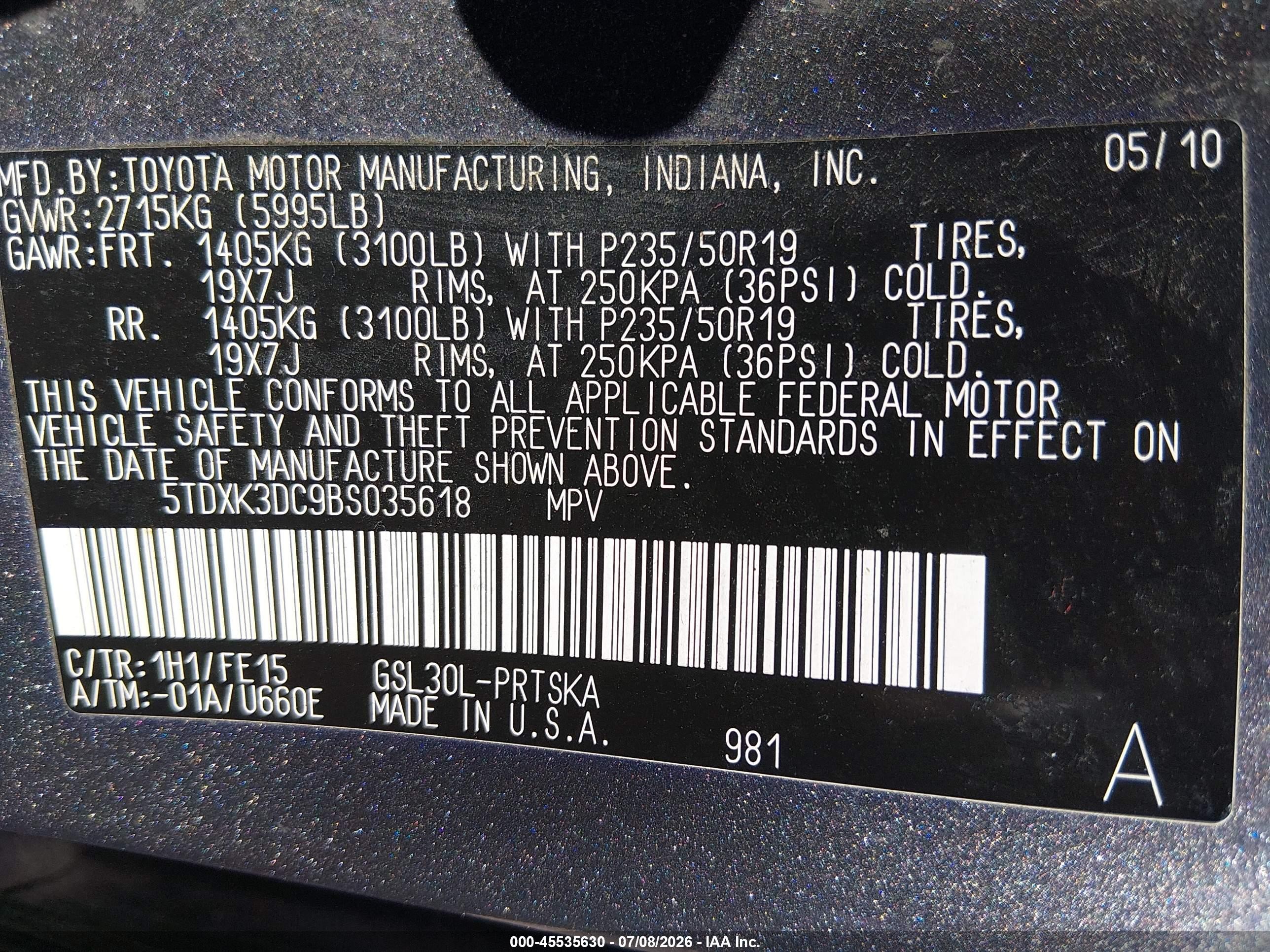2011 Toyota Sienna Se Gray vin: 5TDXK3DC9BS035618