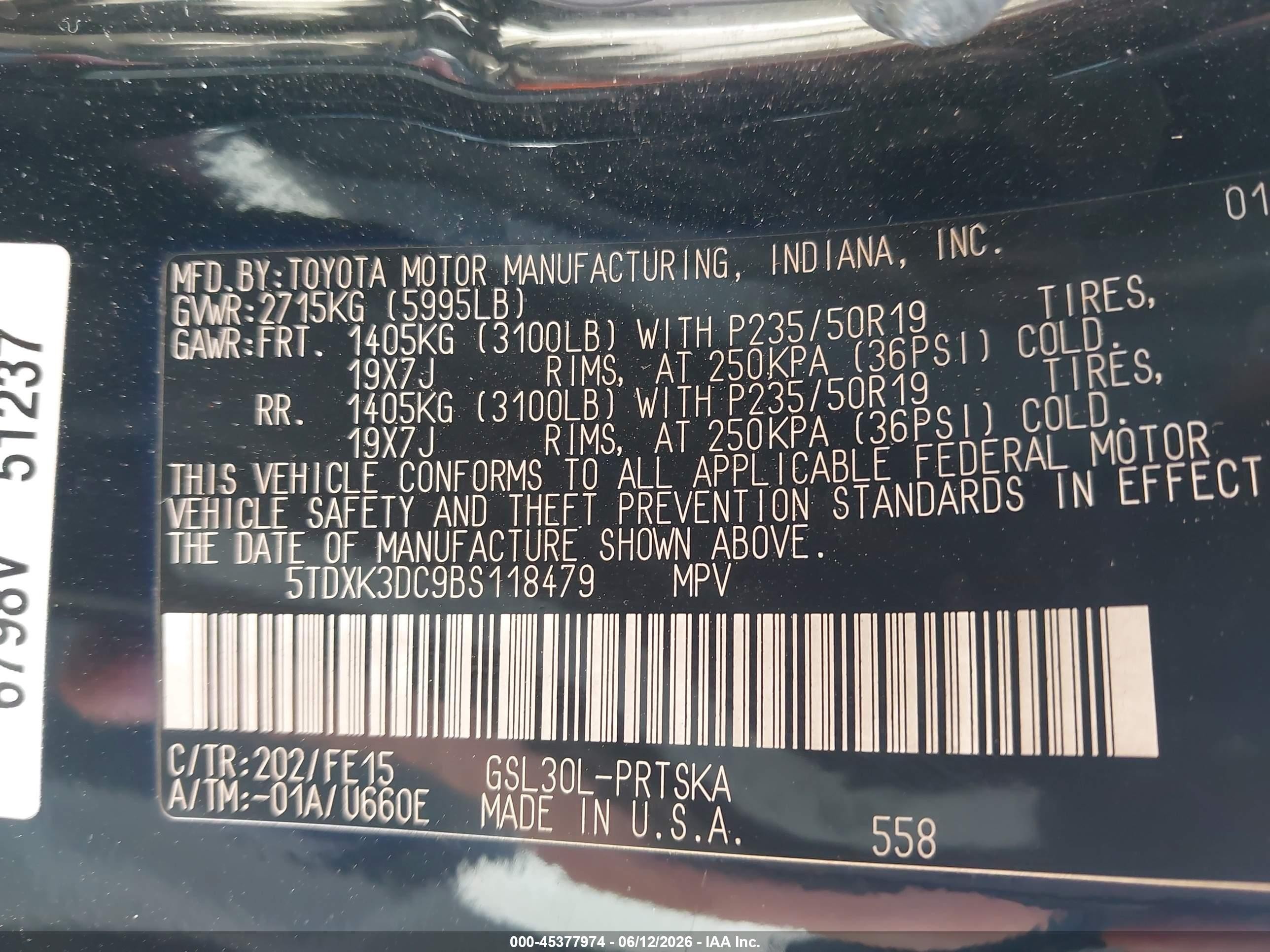 2011 Toyota Sienna Se Черный vin: 5TDXK3DC9BS118479