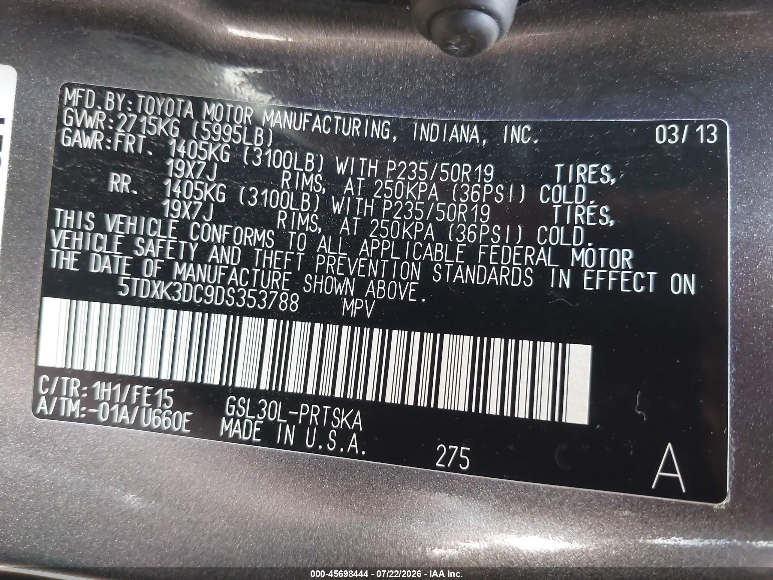 2013 Toyota Sienna Se 8 Passenger Gray vin: 5TDXK3DC9DS353788