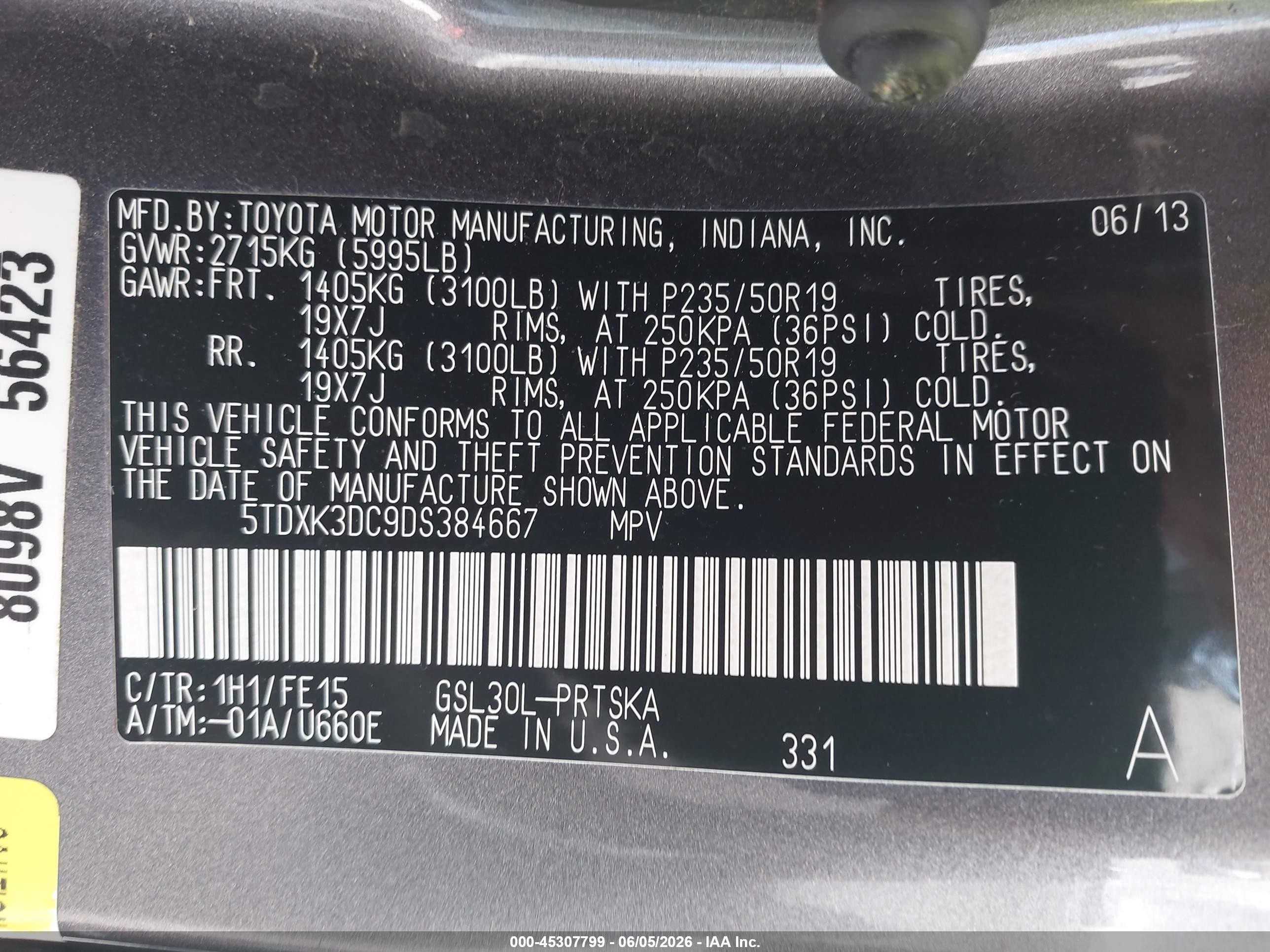 2013 Toyota Sienna Se 8 Passenger Gray vin: 5TDXK3DC9DS384667