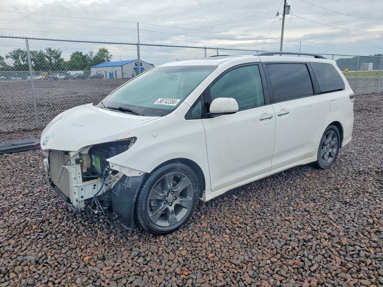 2015 Toyota Sienna Sport White vin: 5TDXK3DC9FS637022