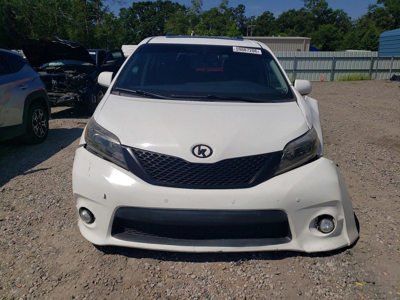 2015 Toyota Sienna Sport White vin: 5TDXK3DCXFS592706