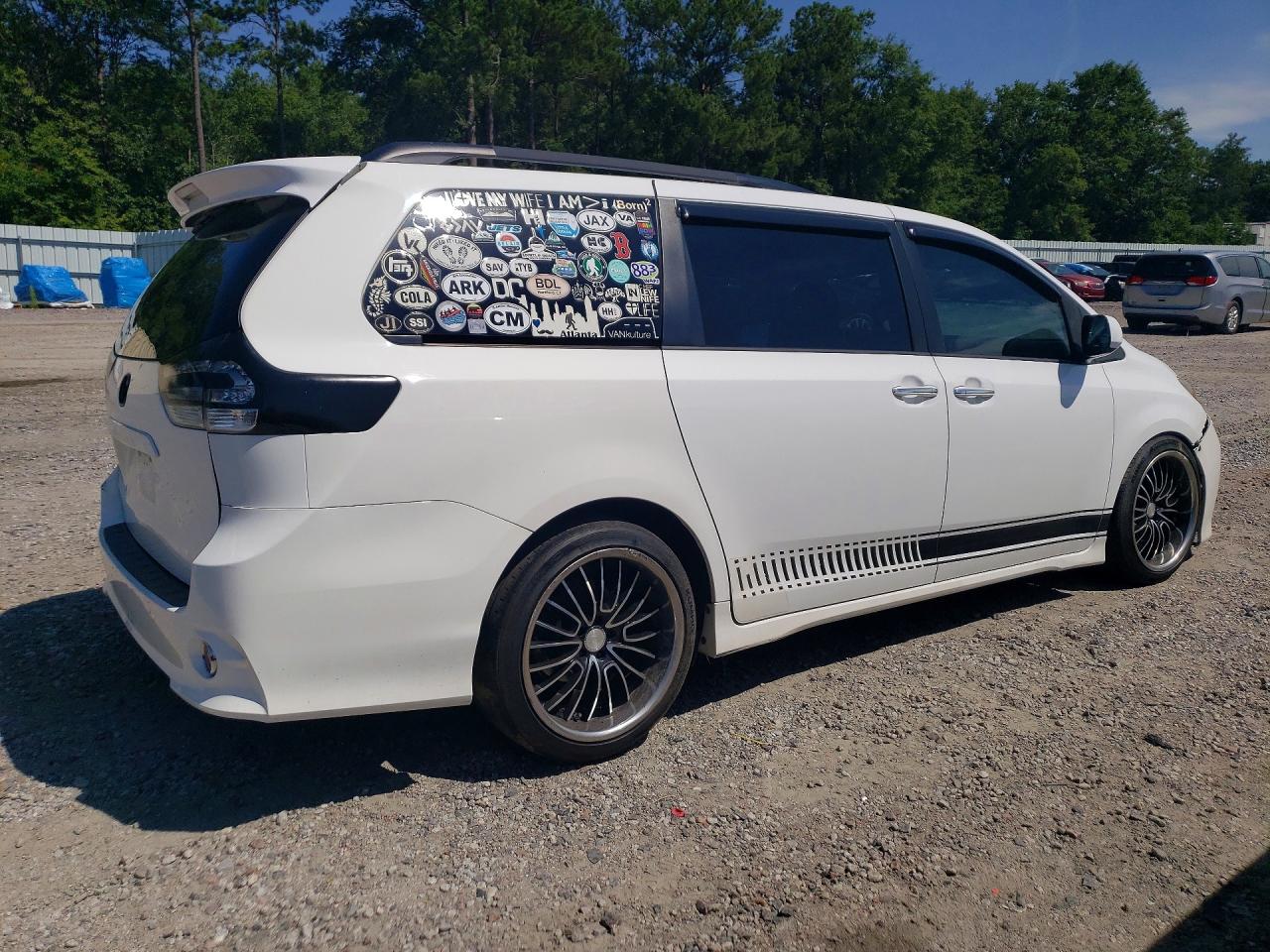 2015 Toyota Sienna Sport White vin: 5TDXK3DCXFS592706