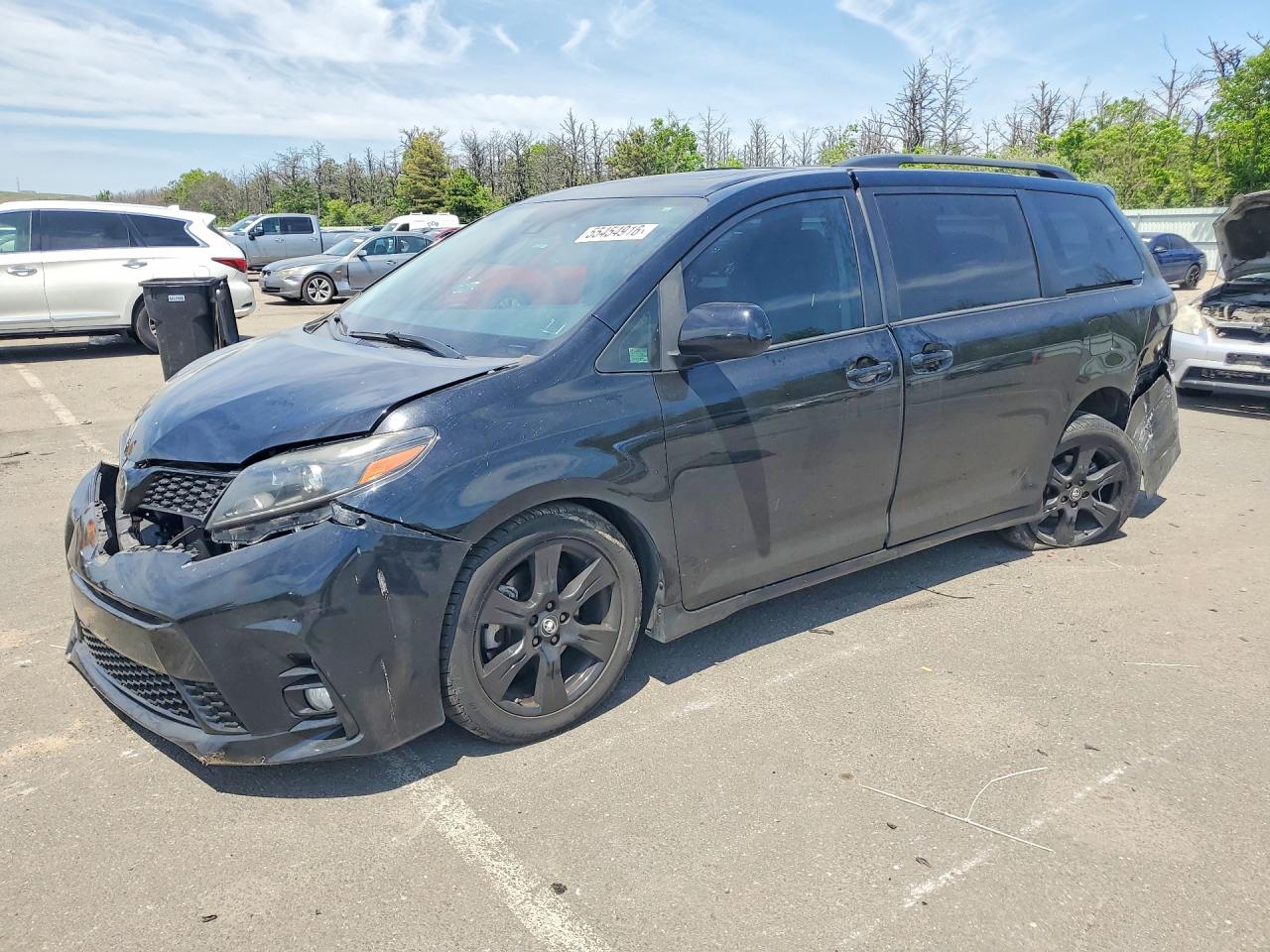 2020 Toyota Sienna Se 8-passenger Черный vin: 5TDXZ3DC6LS035413
