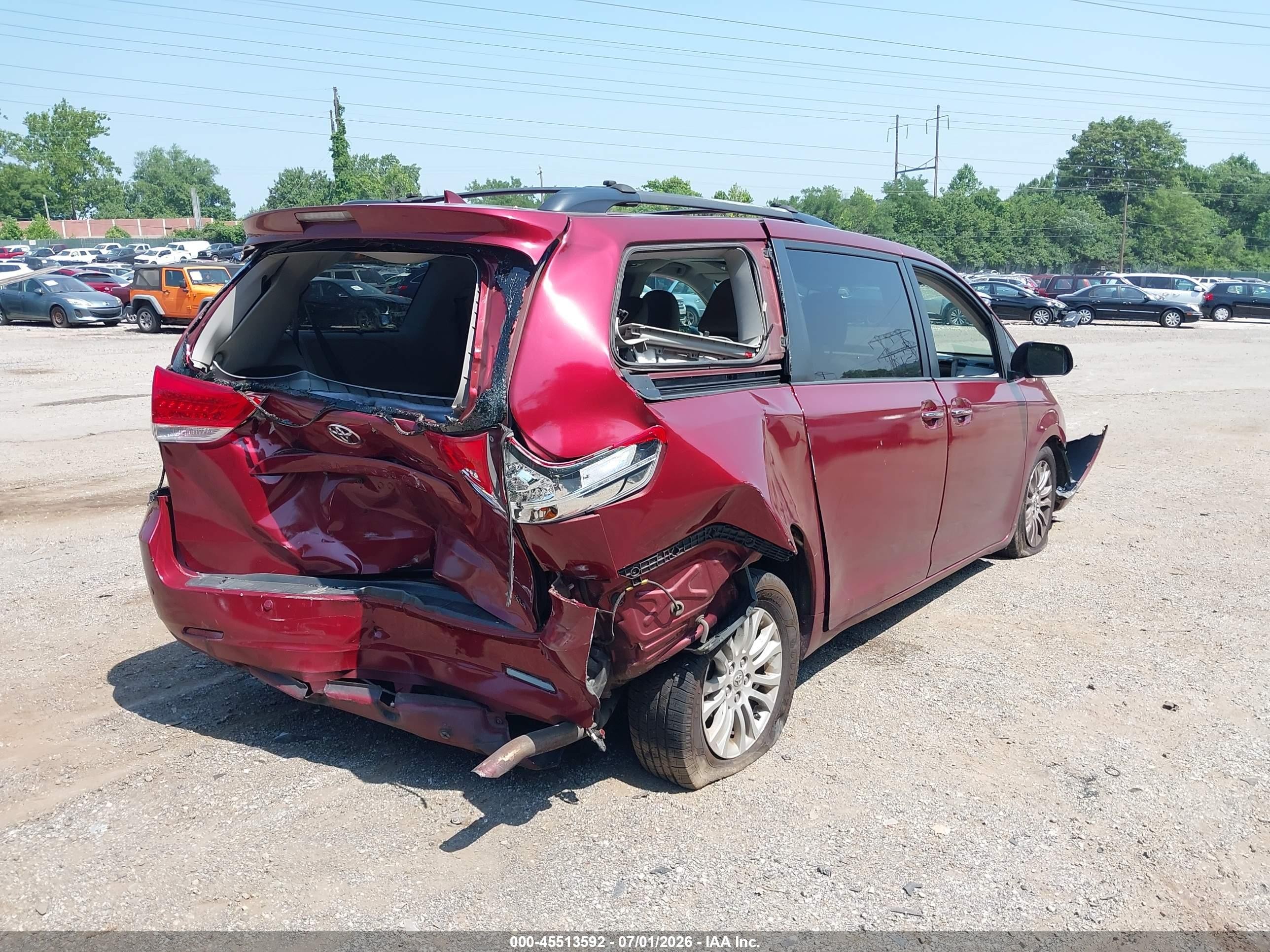 2011 Toyota Sienna Xle/limited Burgundy vin: 5TDYK3DC0BS112221