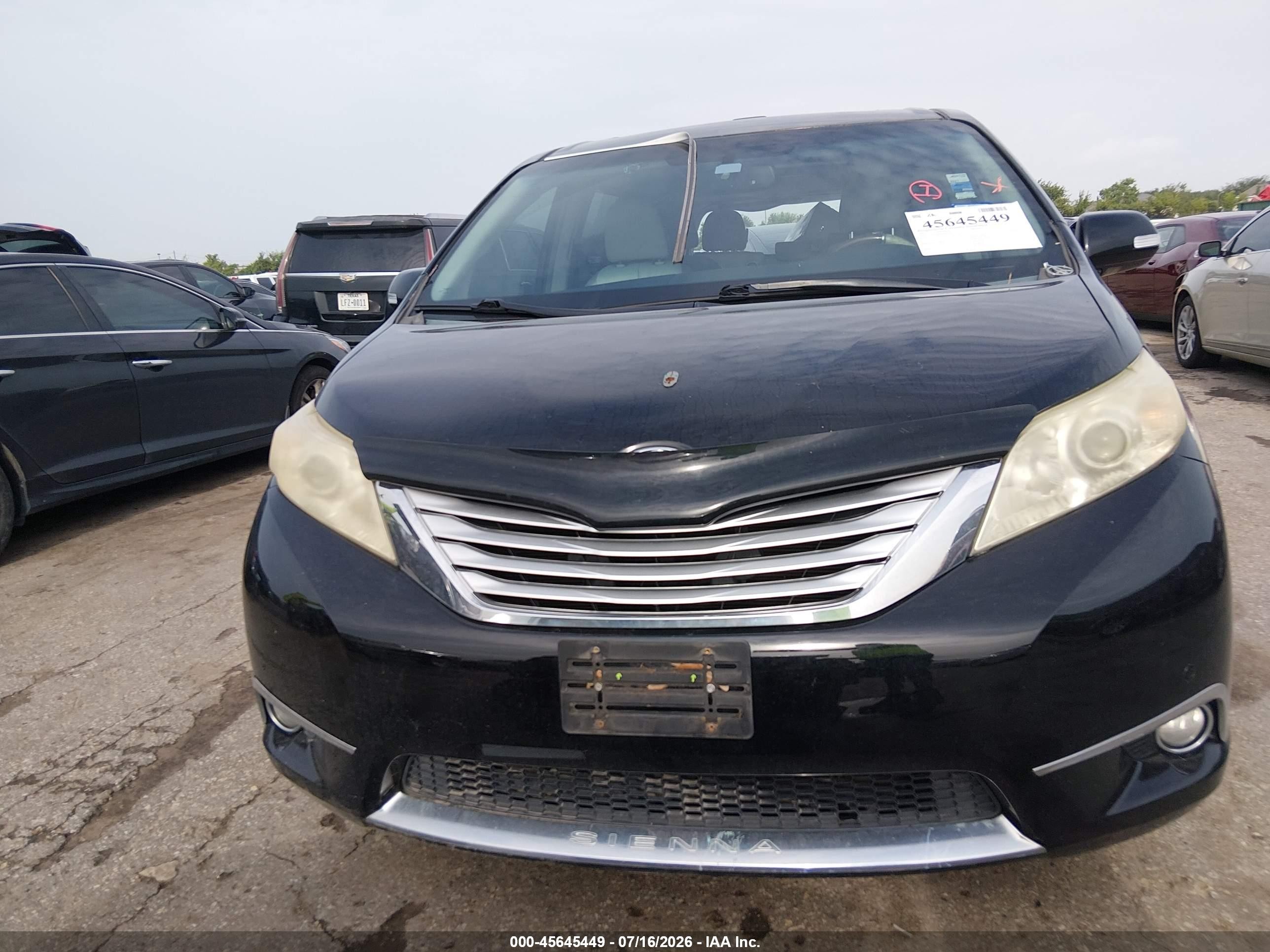 2013 Toyota Sienna Limited V6 7 Passenger Black vin: 5TDYK3DC0DS405376
