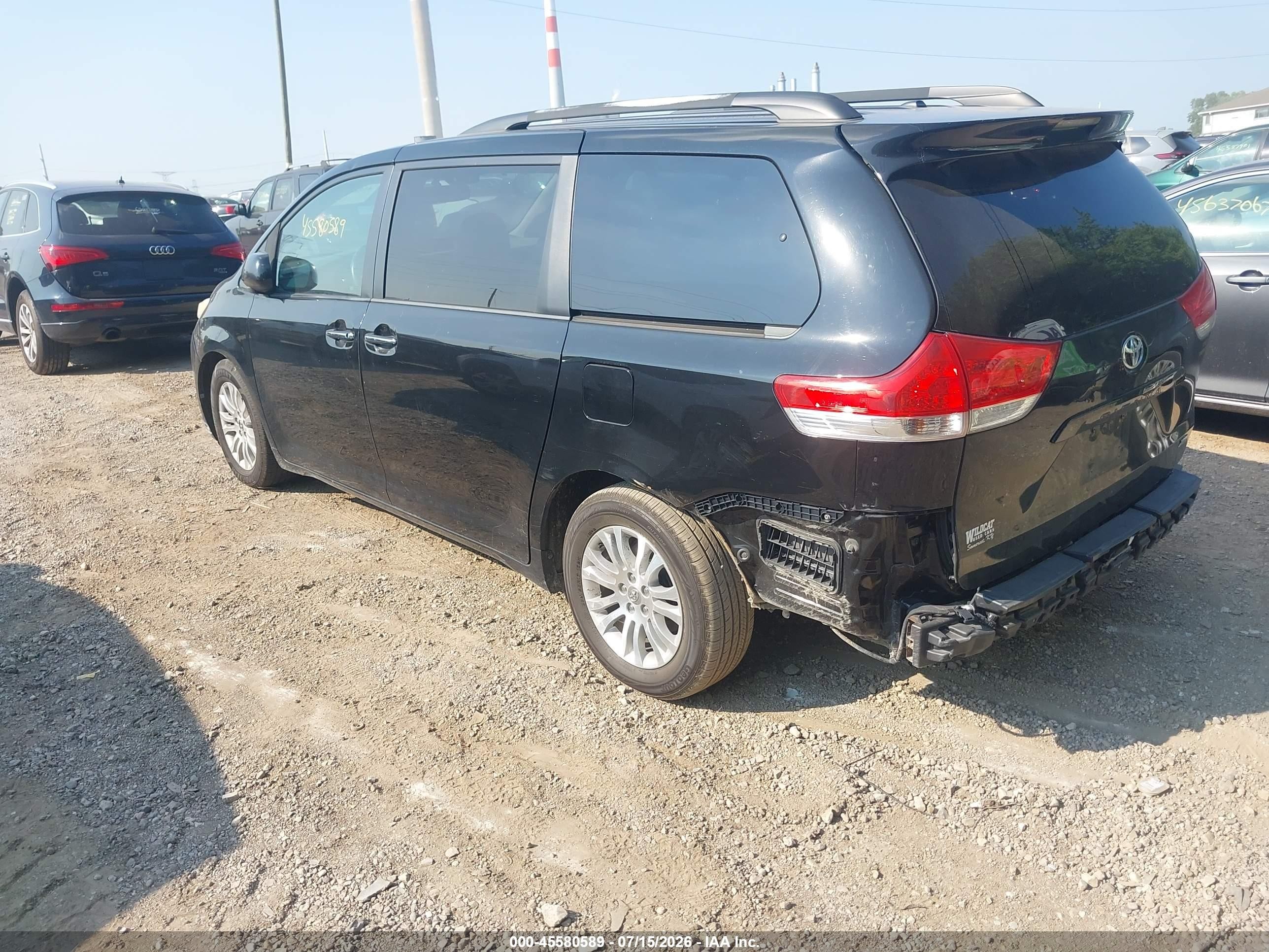 2012 Toyota Sienna Xle V6 8 Passenger Черный vin: 5TDYK3DC1CS248116