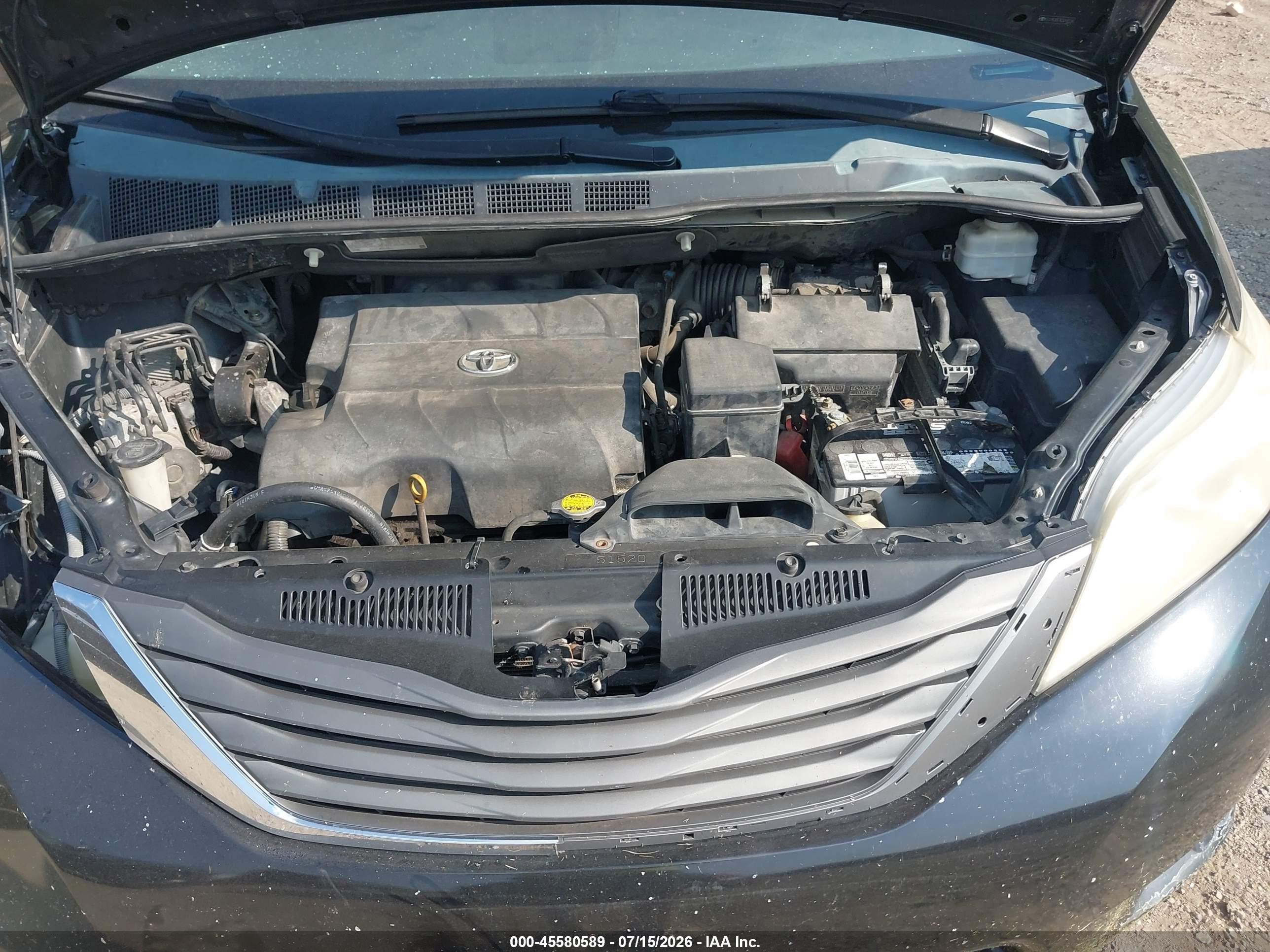 2012 Toyota Sienna Xle V6 8 Passenger Черный vin: 5TDYK3DC1CS248116