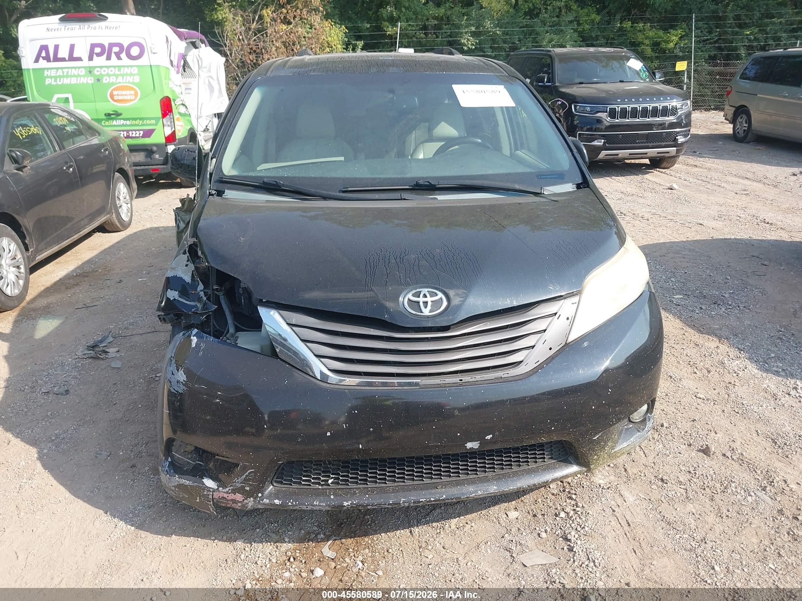 2012 Toyota Sienna Xle V6 8 Passenger Черный vin: 5TDYK3DC1CS248116