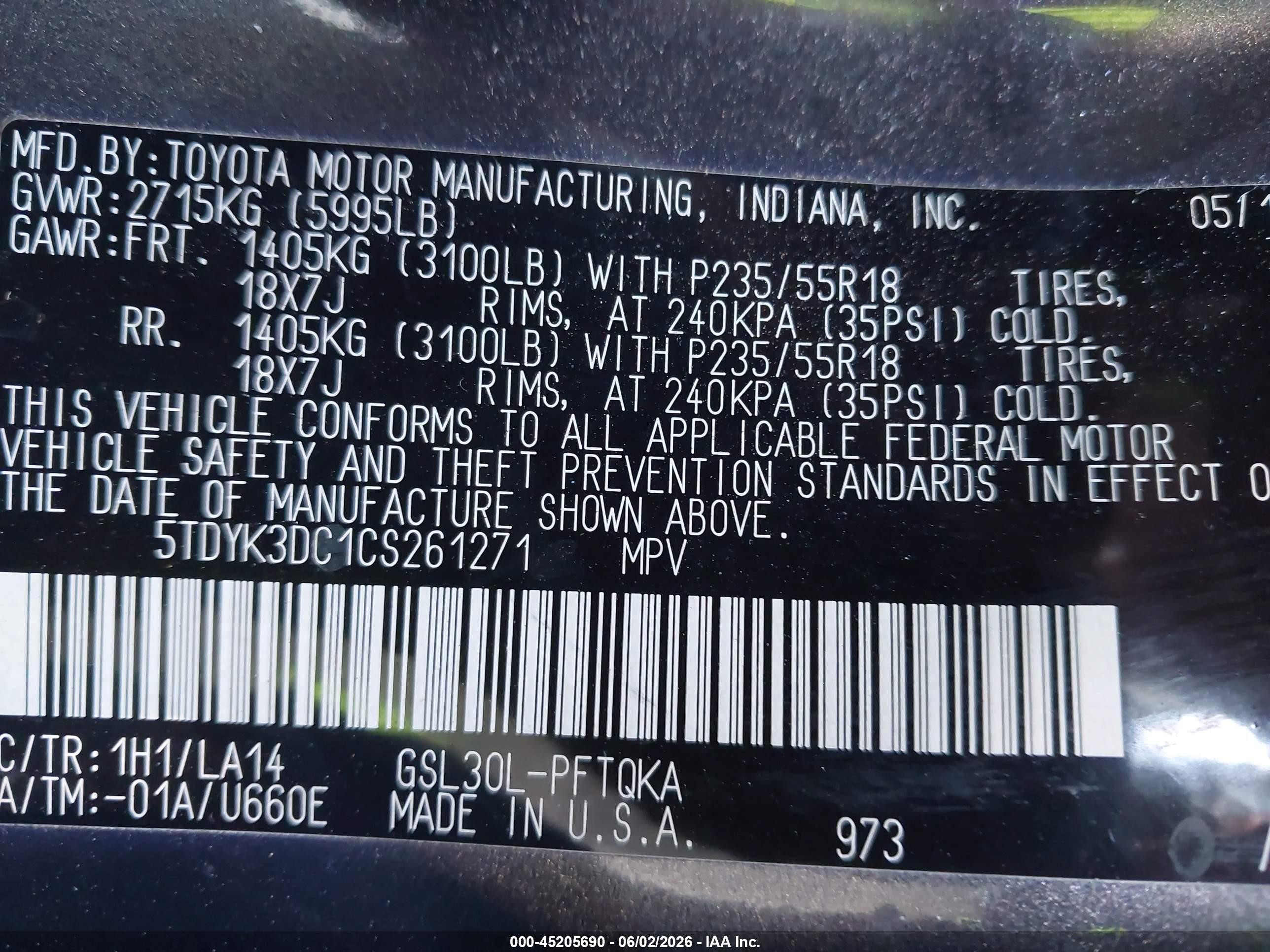2012 Toyota Sienna Xle/limited Gray vin: 5TDYK3DC1CS261271