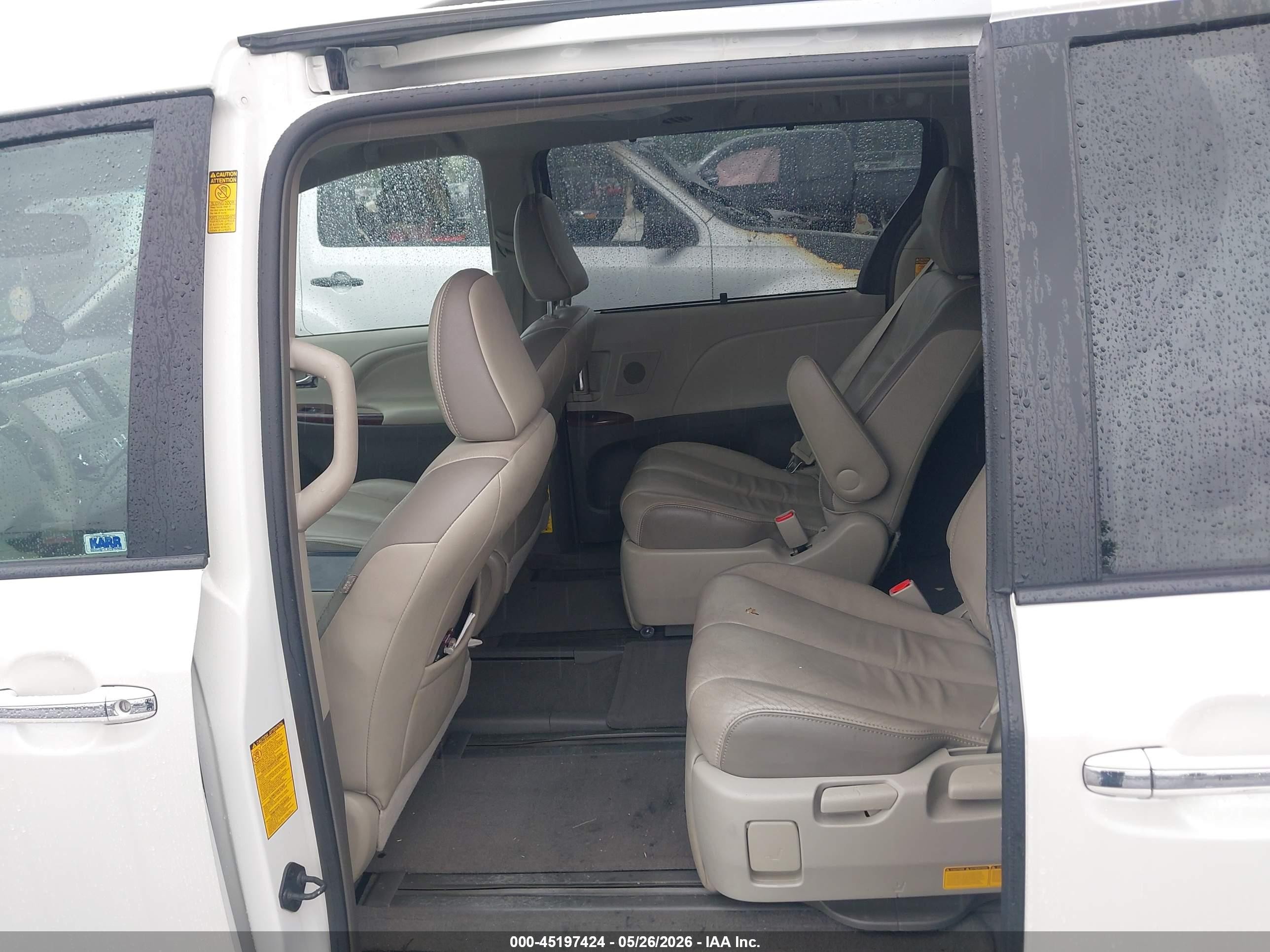 2014 Toyota Sienna Limited V6 7 Passenger White vin: 5TDYK3DC1ES478290