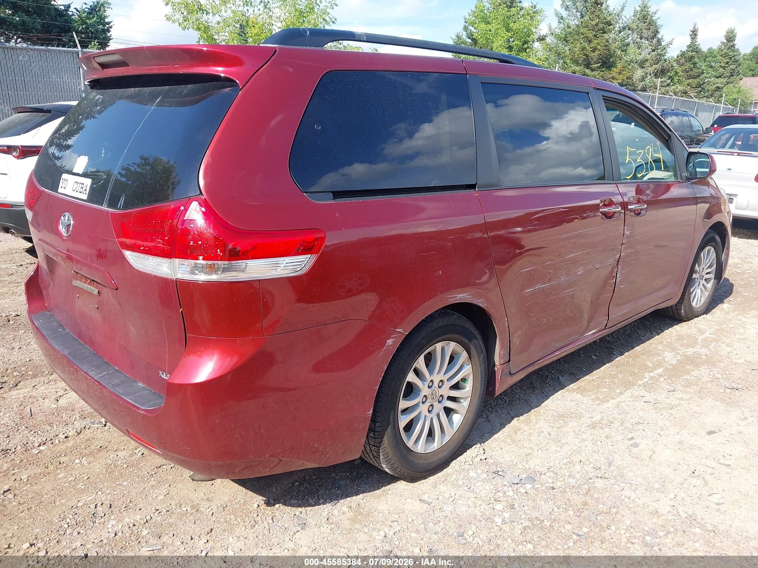 2012 Toyota Sienna Xle V6 7 Passenger Auto Access Seat Red vin: 5TDYK3DC2CS176245
