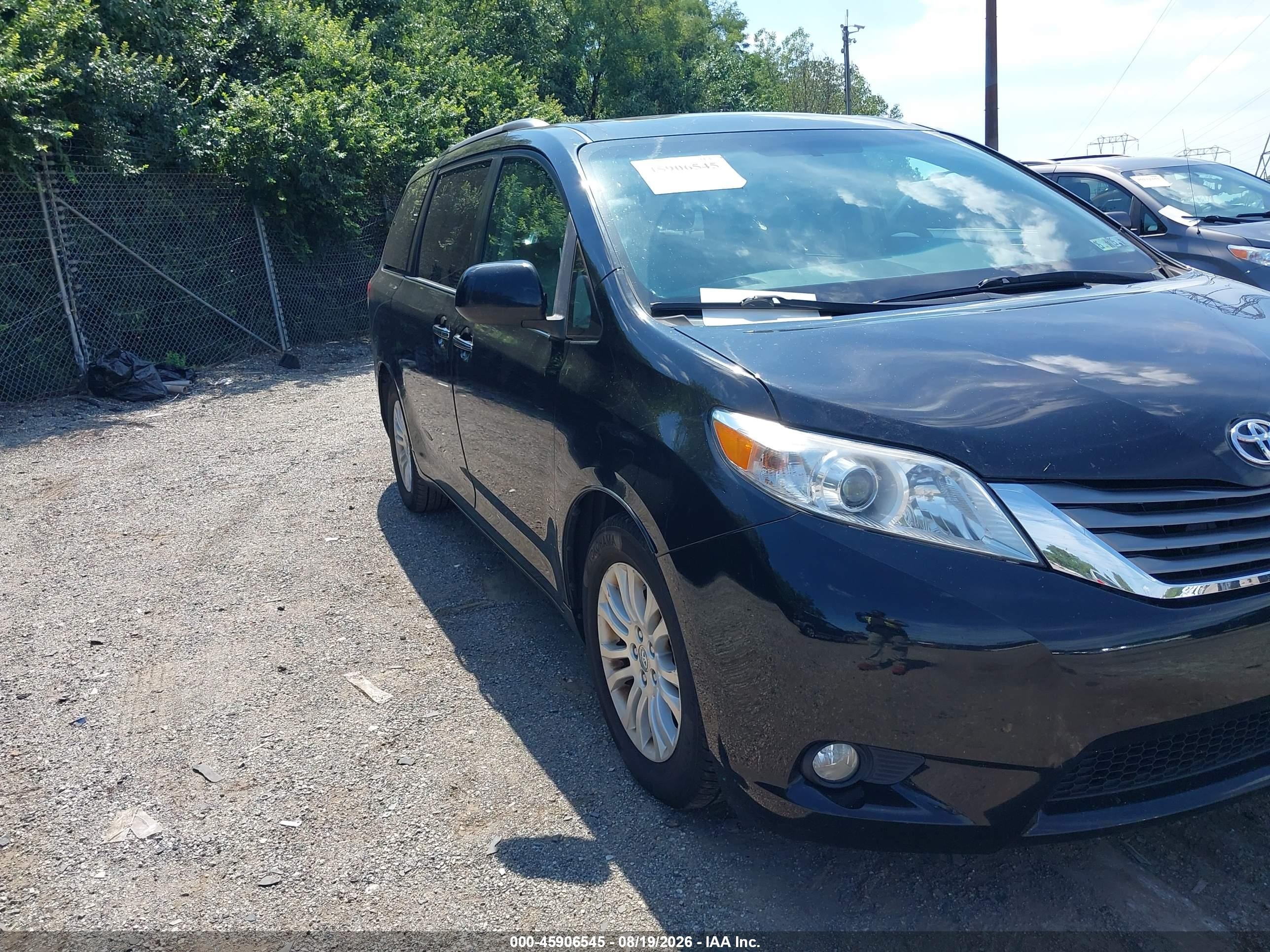 2012 Toyota Sienna Xle V6 8 Passenger Black vin: 5TDYK3DC2CS218350