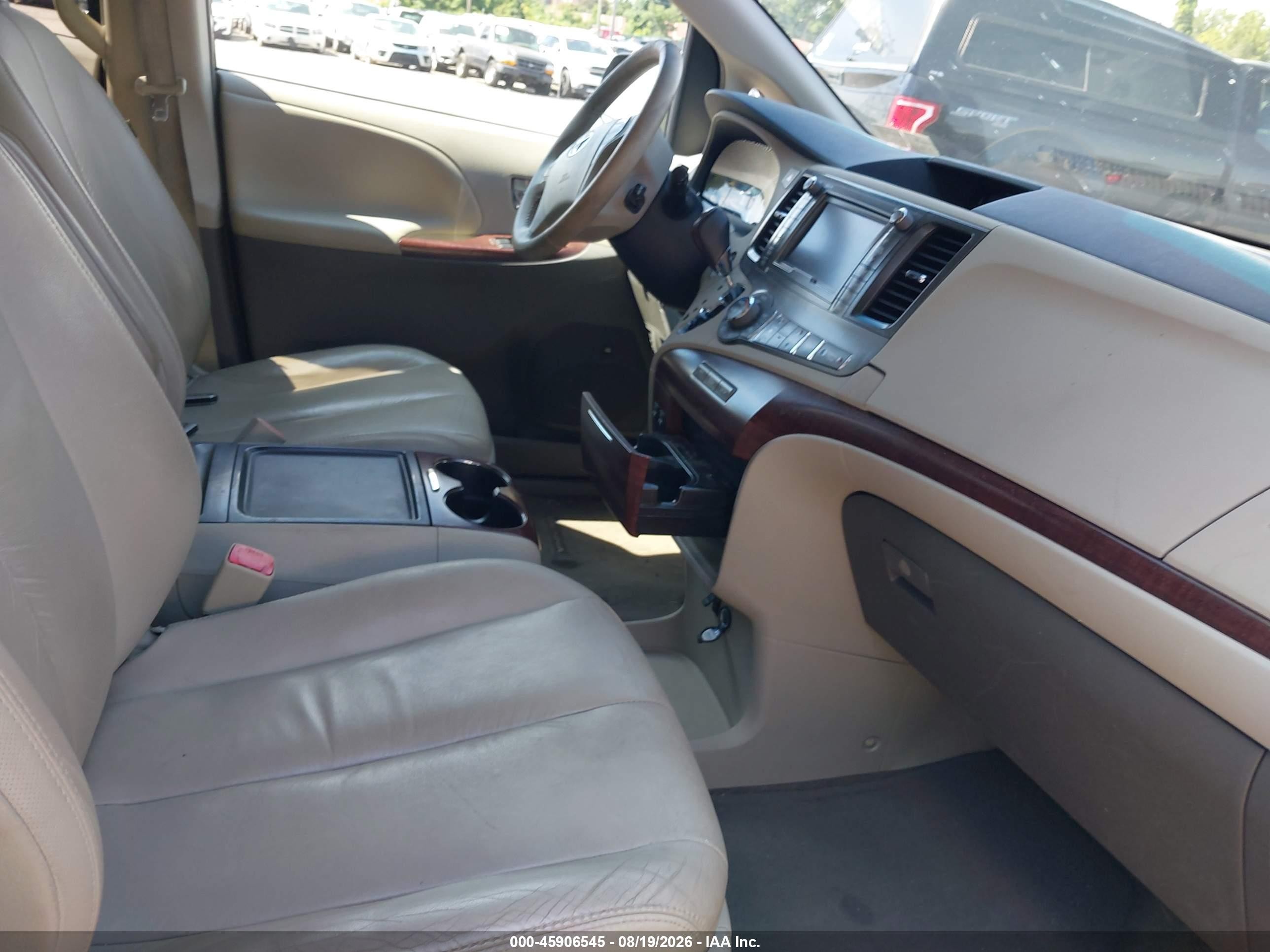2012 Toyota Sienna Xle V6 8 Passenger Black vin: 5TDYK3DC2CS218350