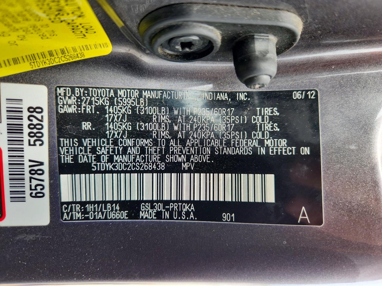 2012 Toyota Sienna Xle 8-passenger Gray vin: 5TDYK3DC2CS268438