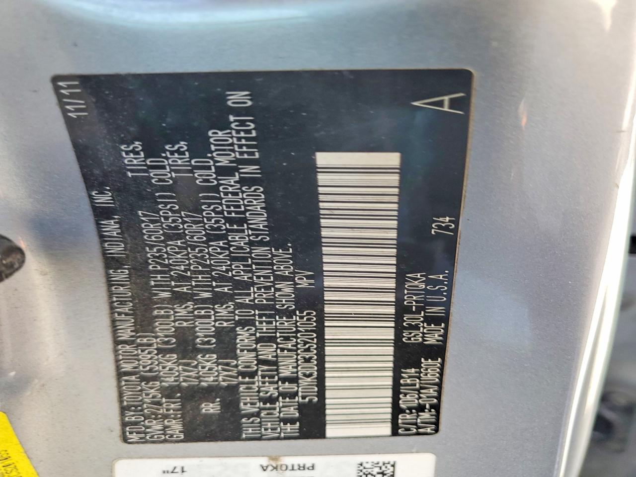 2012 Toyota Sienna Xle 8-passenger Silver vin: 5TDYK3DC3CS201055