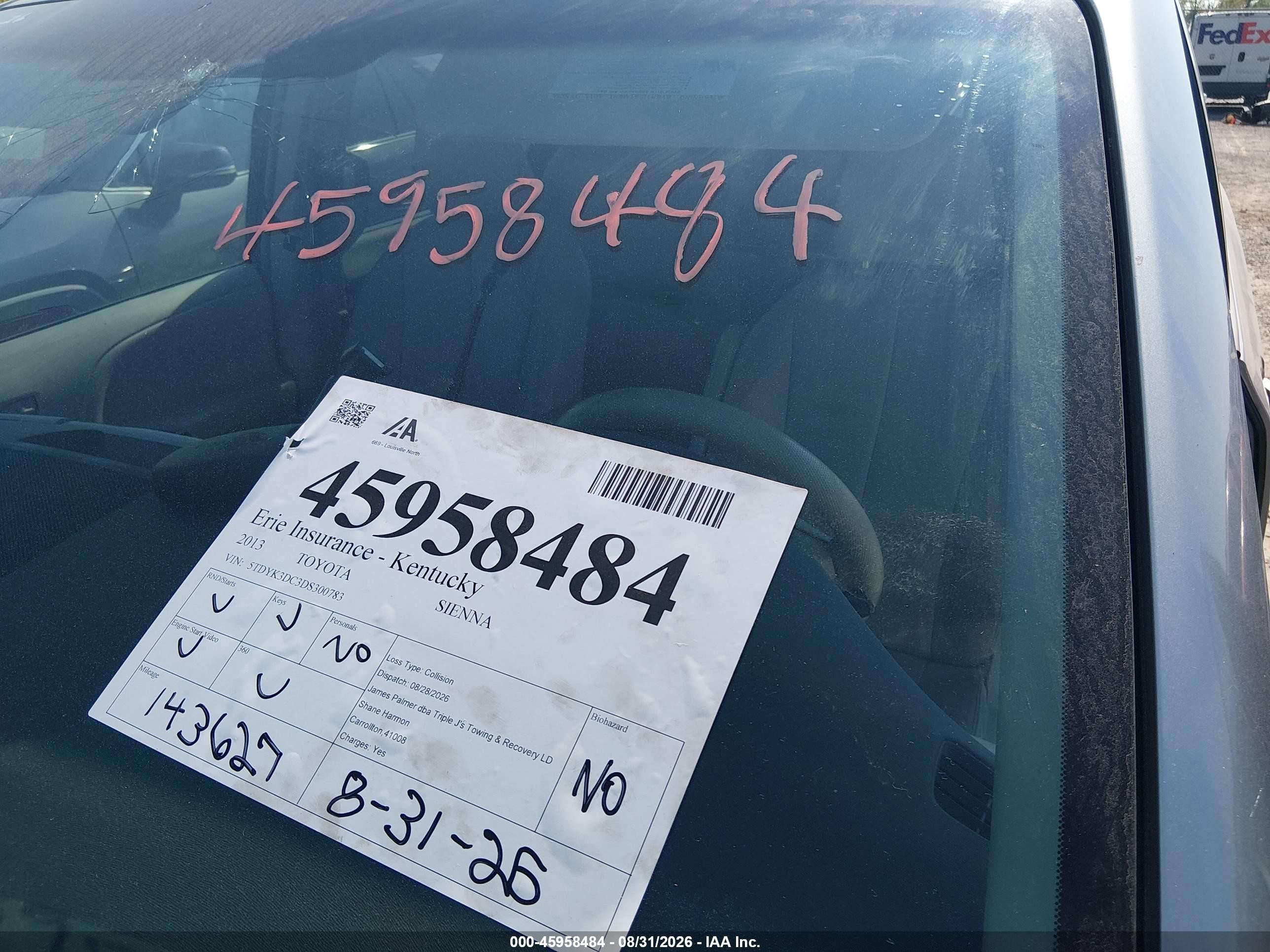 2013 Toyota Sienna Xle V6 8 Passenger Teal vin: 5TDYK3DC3DS300783