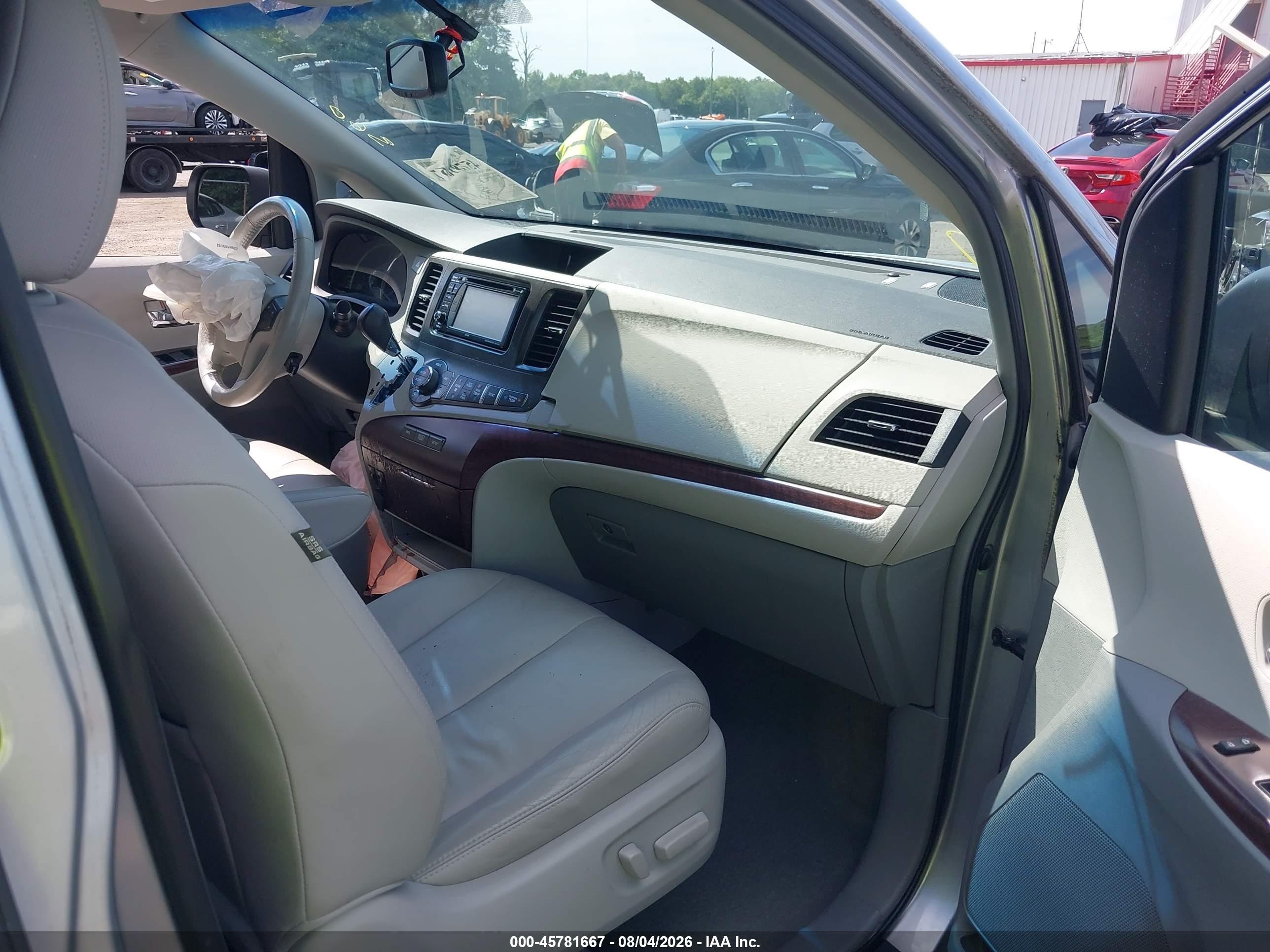 2013 Toyota Sienna Xle V6 8 Passenger Серебряный vin: 5TDYK3DC3DS370574