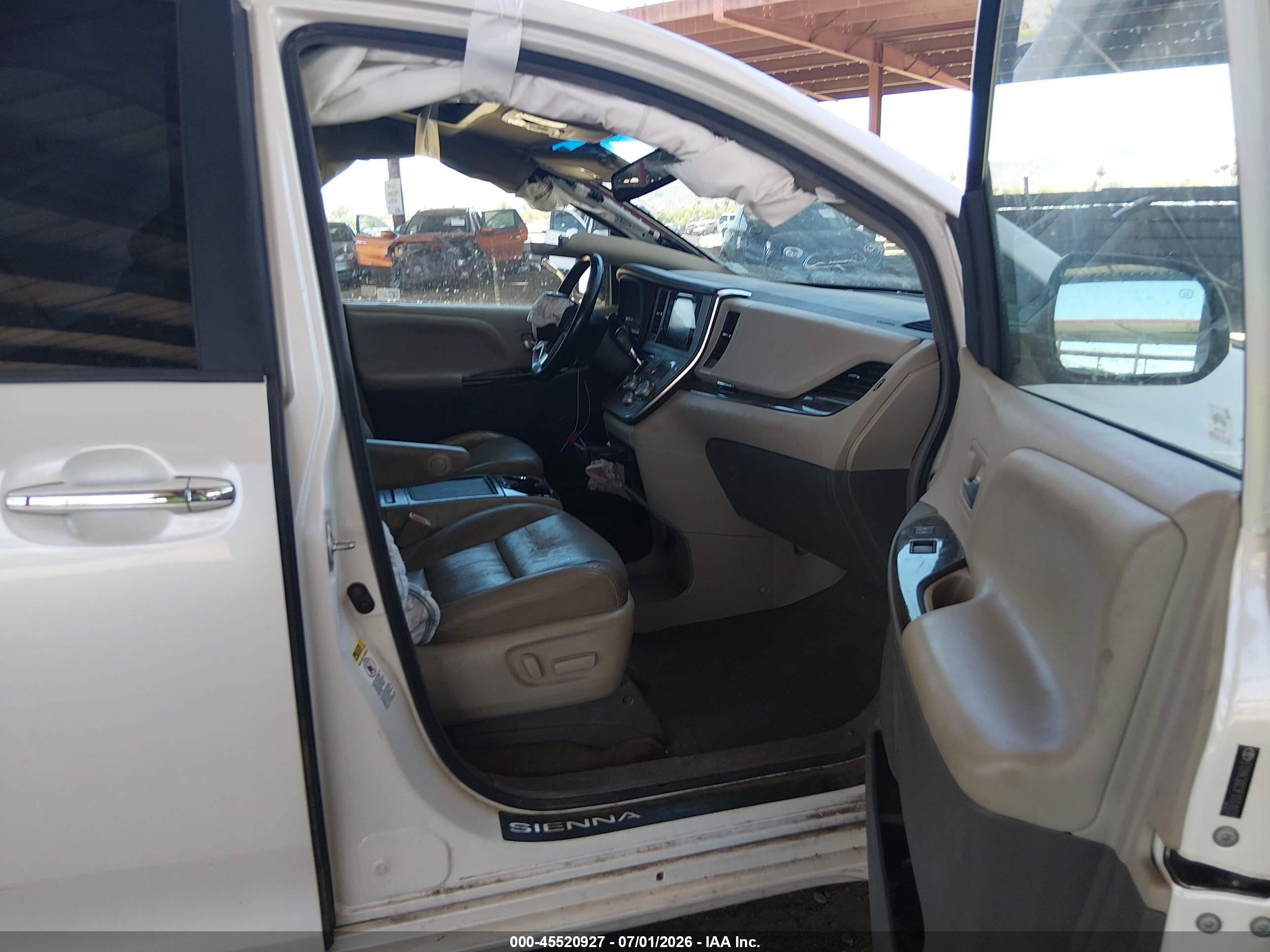 2015 Toyota Sienna Xle Premium 8 Passenger White vin: 5TDYK3DC3FS551032