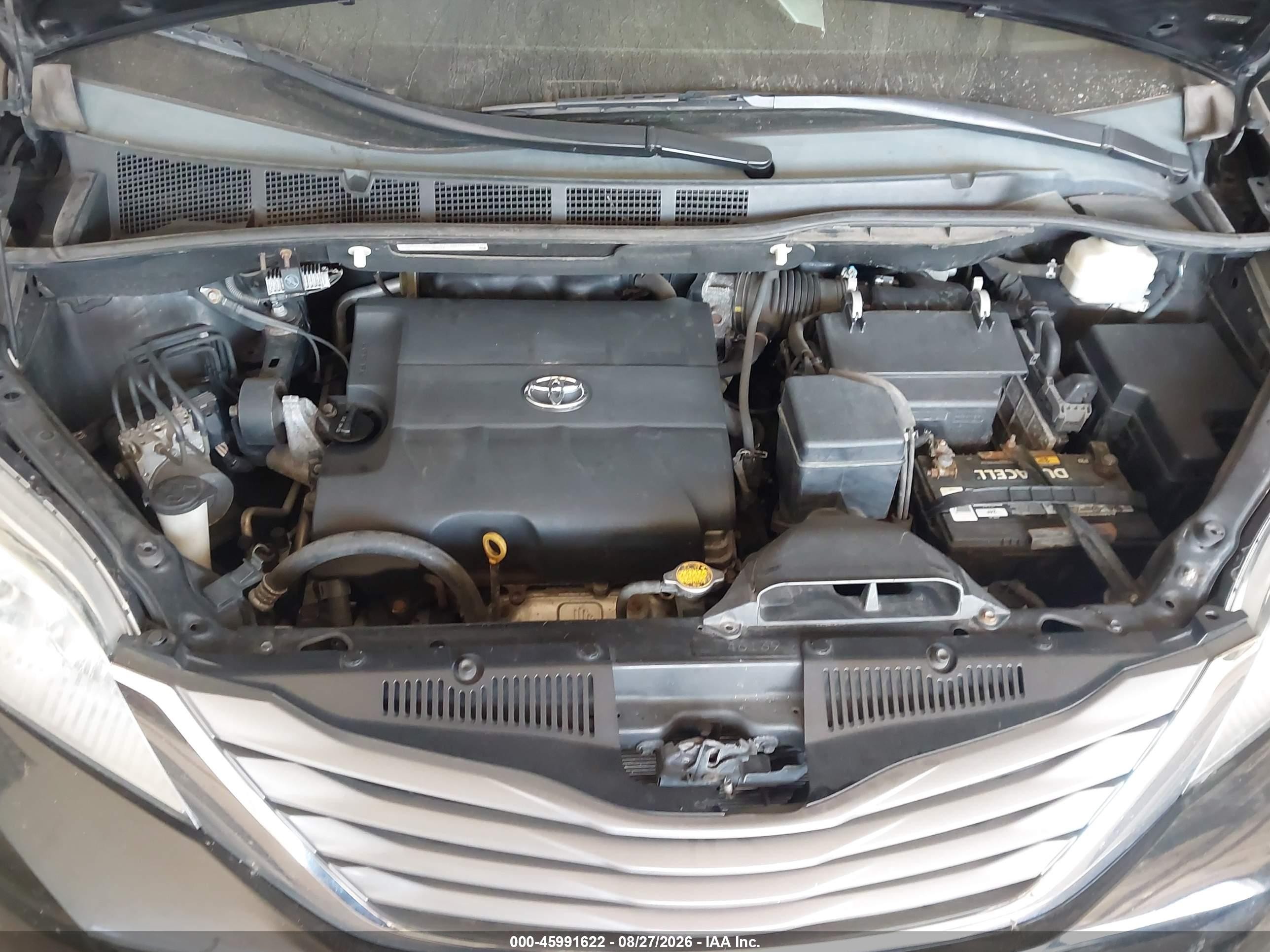 2011 Toyota Sienna Xle V6 Black vin: 5TDYK3DC4BS130835