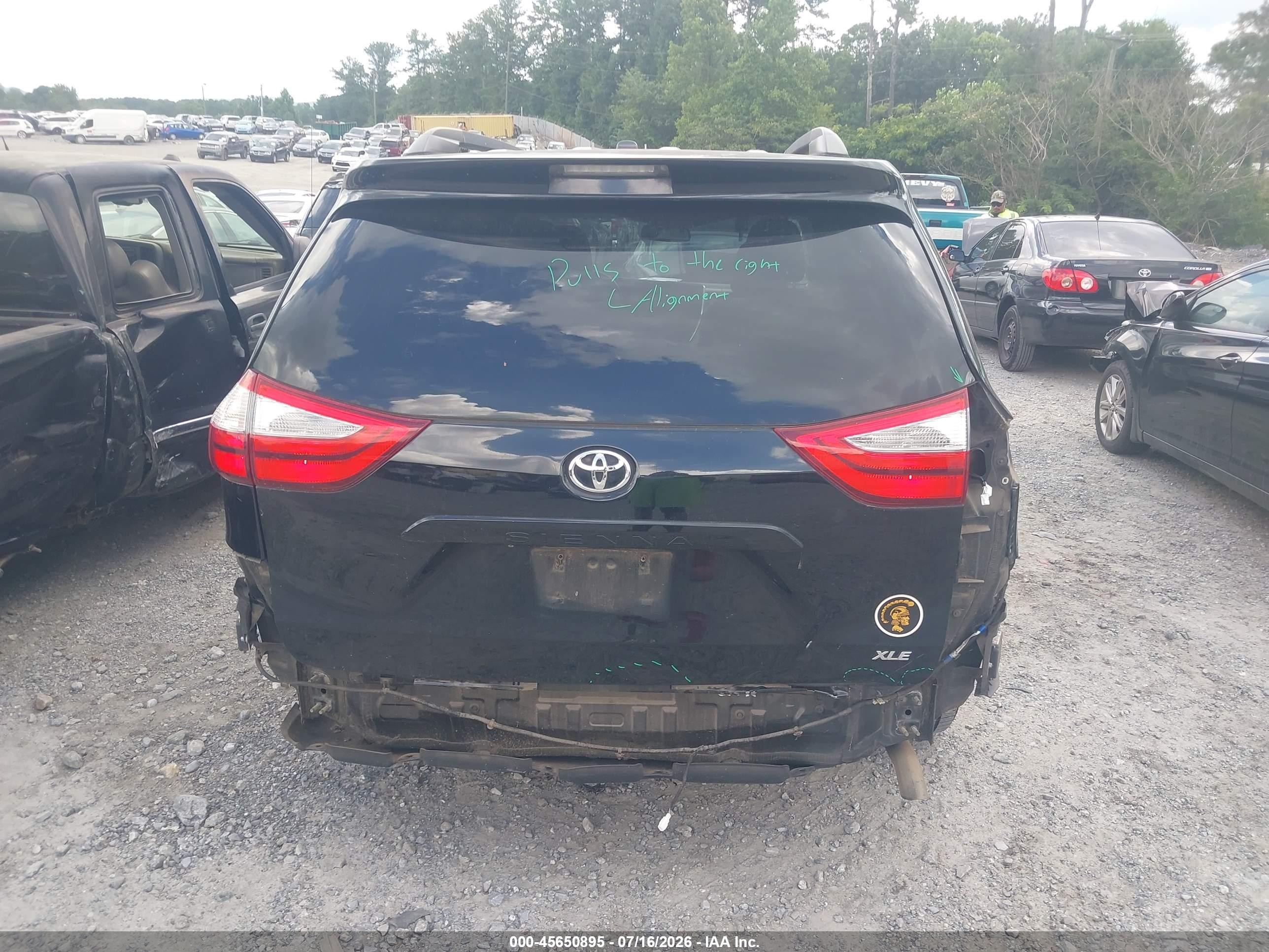 2015 Toyota Sienna Xle Premium 8 Passenger Black vin: 5TDYK3DC4FS551167