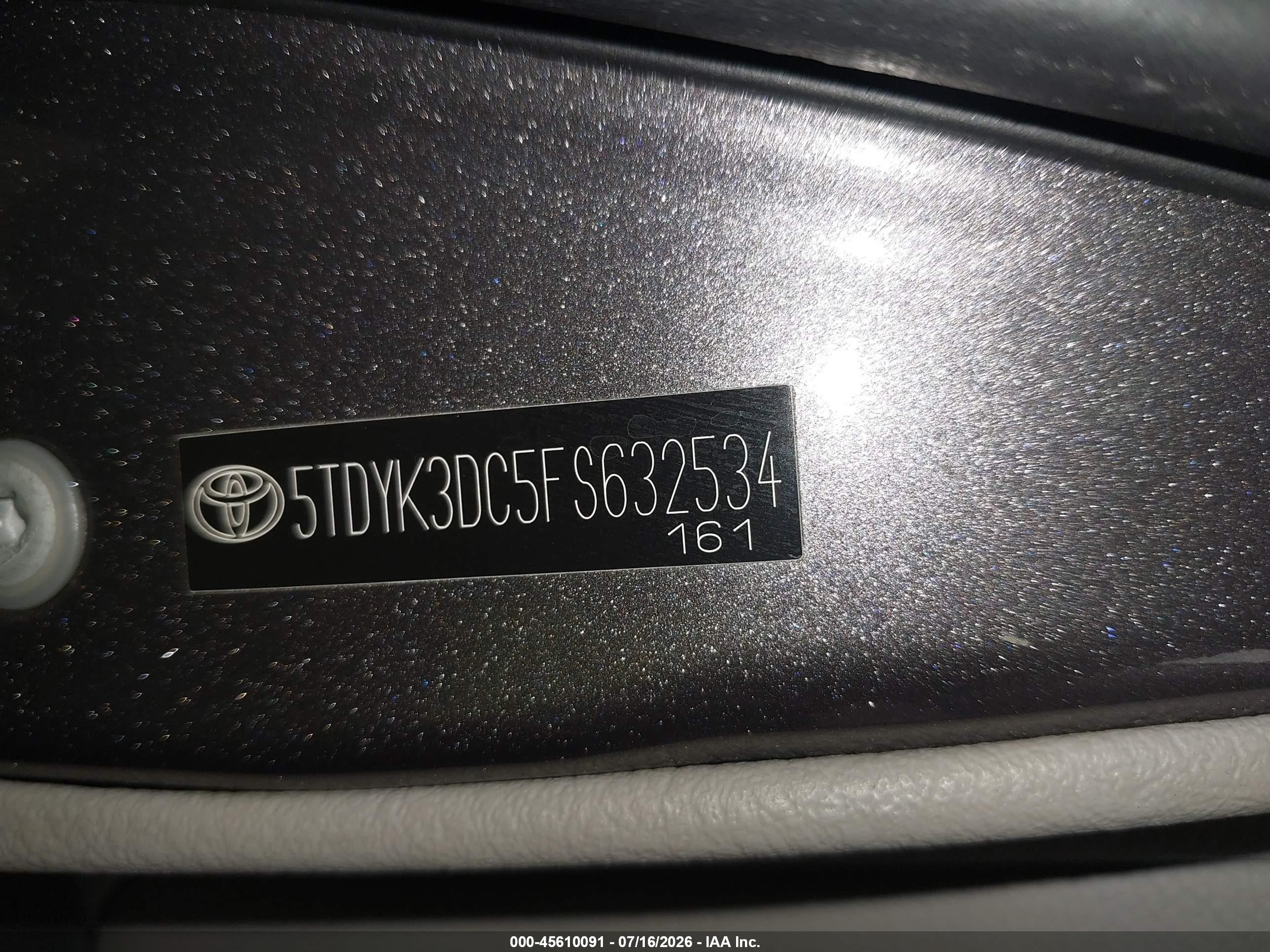 2015 Toyota Sienna Xle Premium 8 Passenger Gray vin: 5TDYK3DC5FS632534