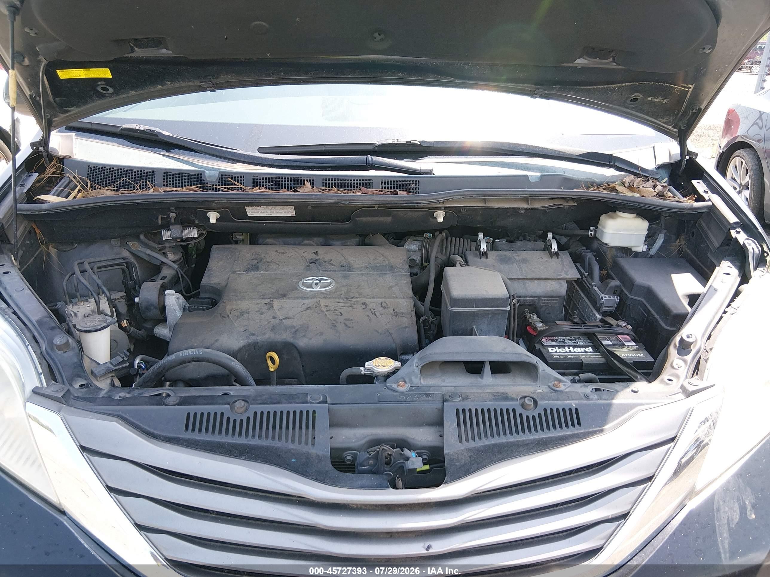 2011 Toyota Sienna Xle V6 Black vin: 5TDYK3DC6BS053451