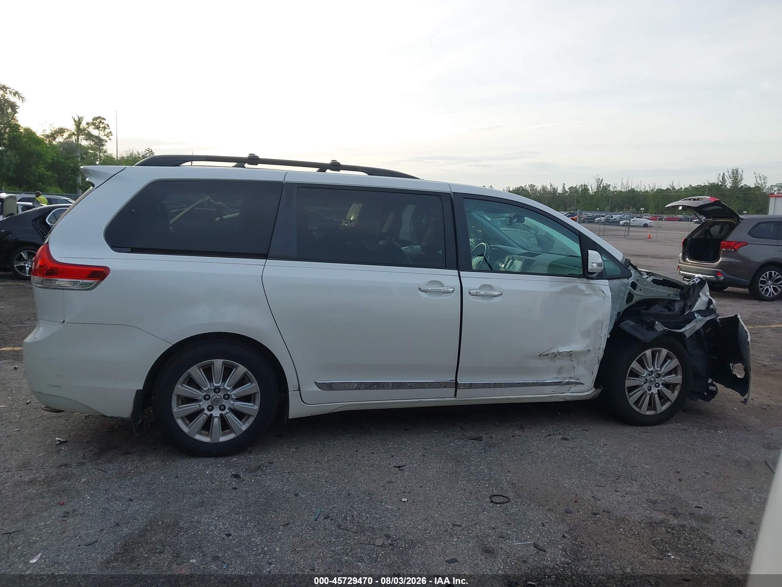 2014 Toyota Sienna Limited V6 7 Passenger Белый vin: 5TDYK3DC6ES456995