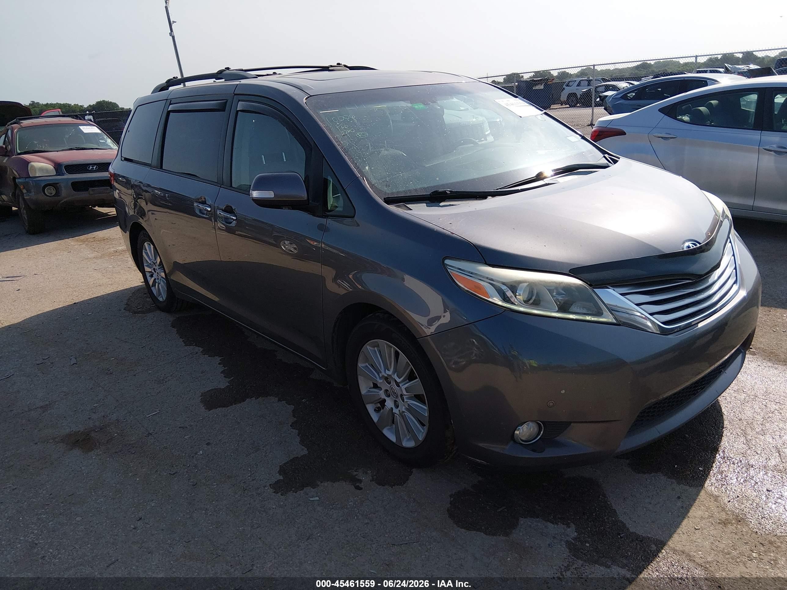 2015 Toyota Sienna Limited Premium 7 Passenger Gray vin: 5TDYK3DC7FS531642
