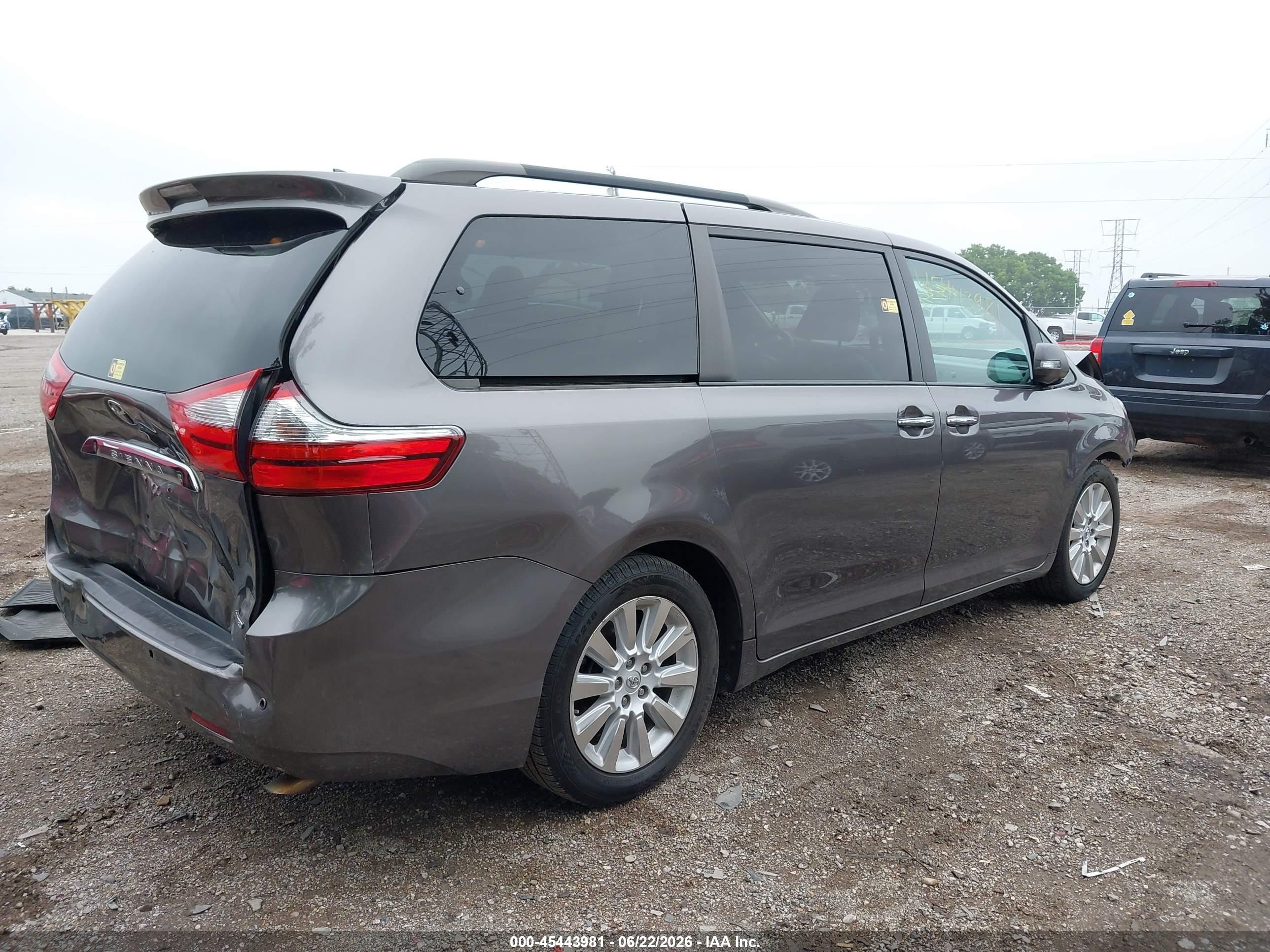 2015 Toyota Sienna Limited Premium 7 Passenger Gray vin: 5TDYK3DC7FS583997