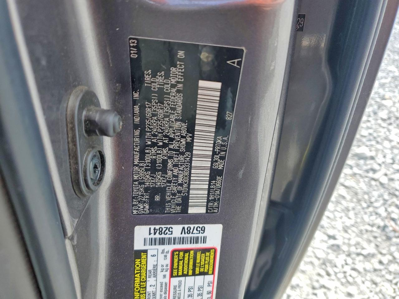 2013 Toyota Sienna Xle 8-passenger Gray vin: 5TDYK3DC8DS331429