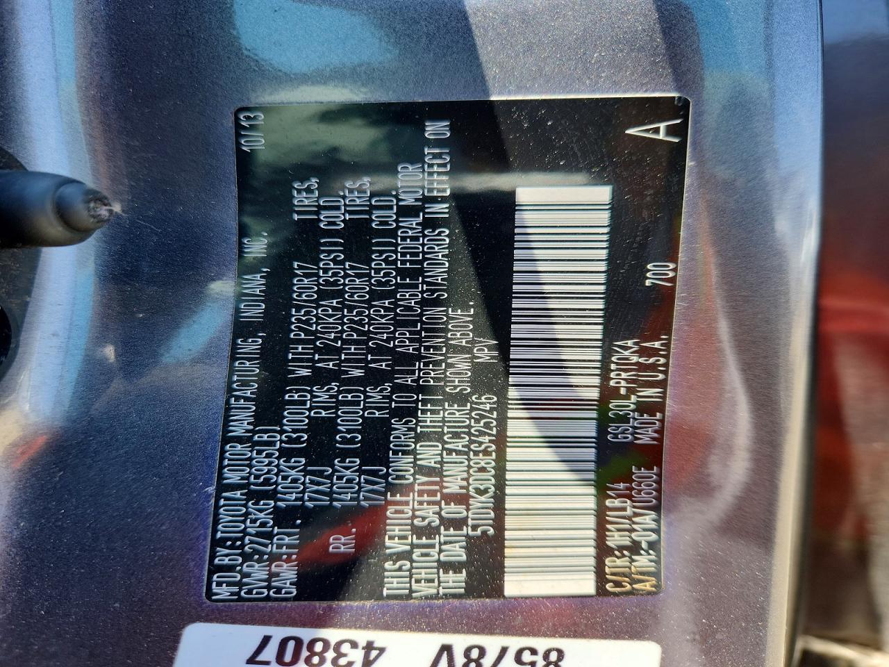 2014 Toyota Sienna Xle 8-passenger Gray vin: 5TDYK3DC8ES425246