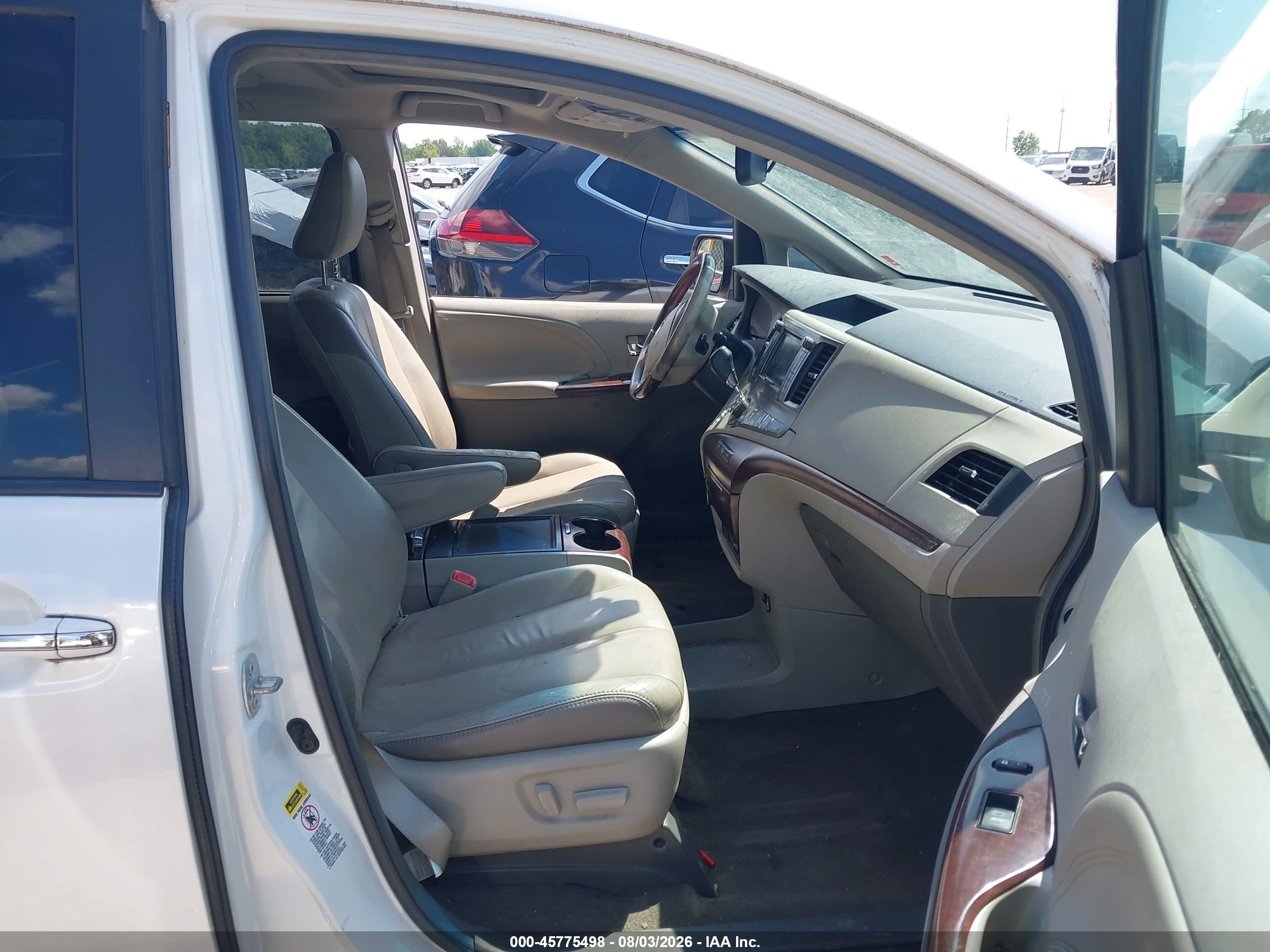 2014 Toyota Sienna Limited V6 7 Passenger White vin: 5TDYK3DC8ES425313