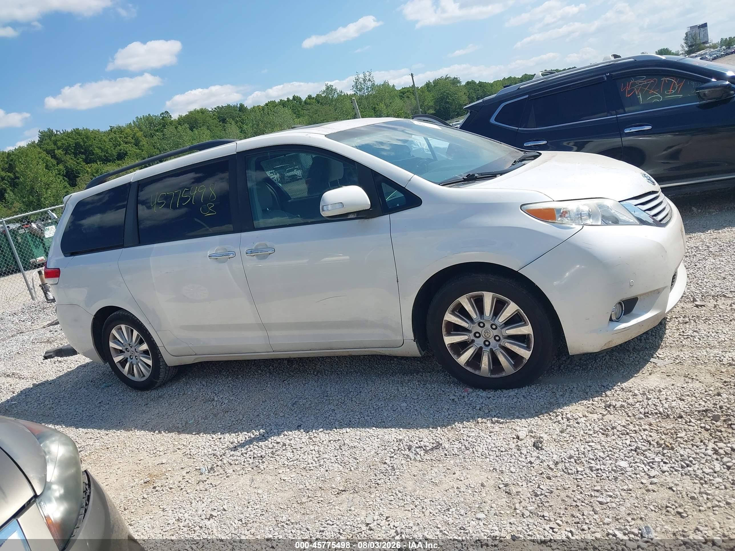 2014 Toyota Sienna Limited V6 7 Passenger White vin: 5TDYK3DC8ES425313