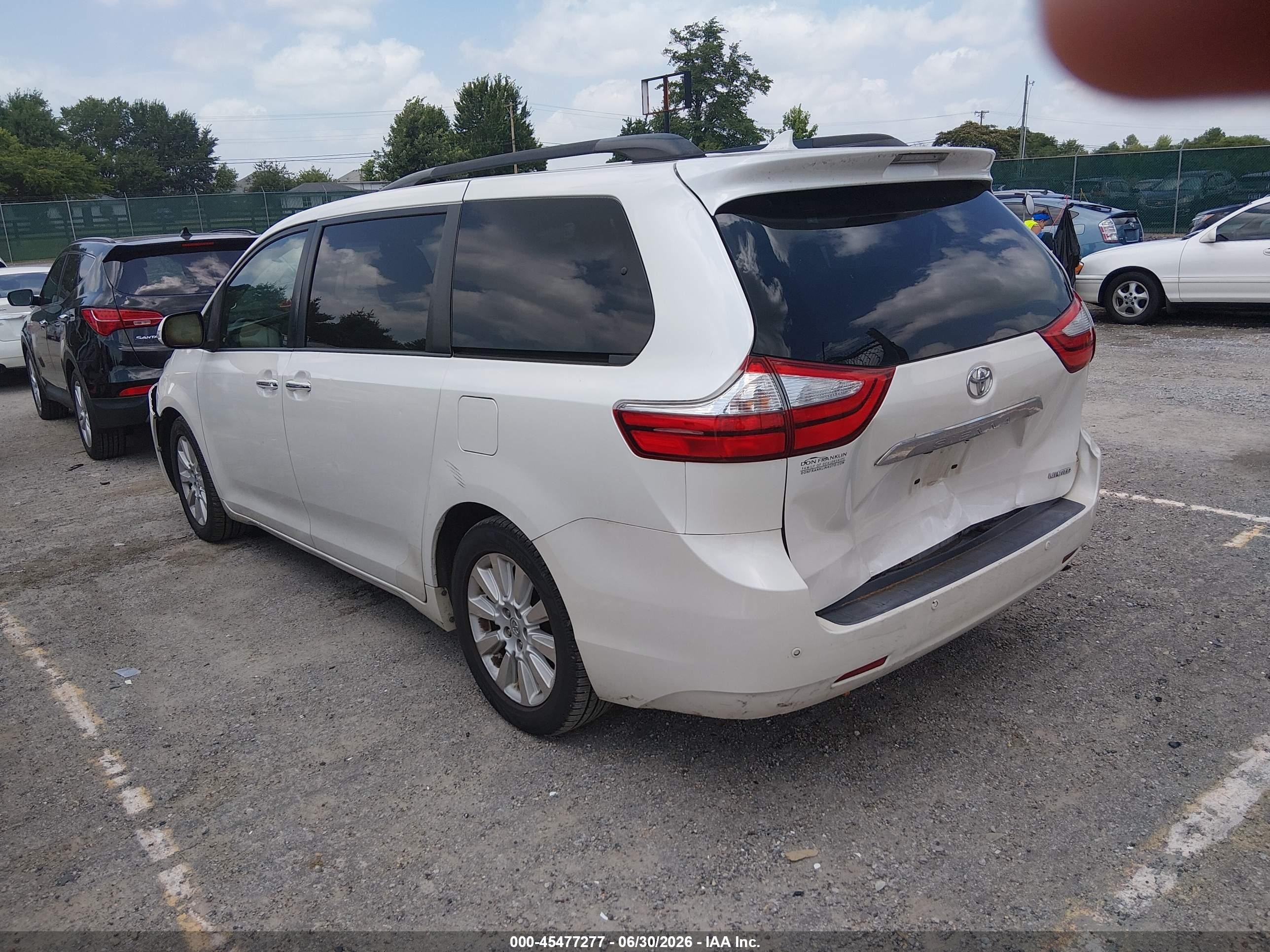 2015 Toyota Sienna Limited Premium 7 Passenger Белый vin: 5TDYK3DC8FS570692