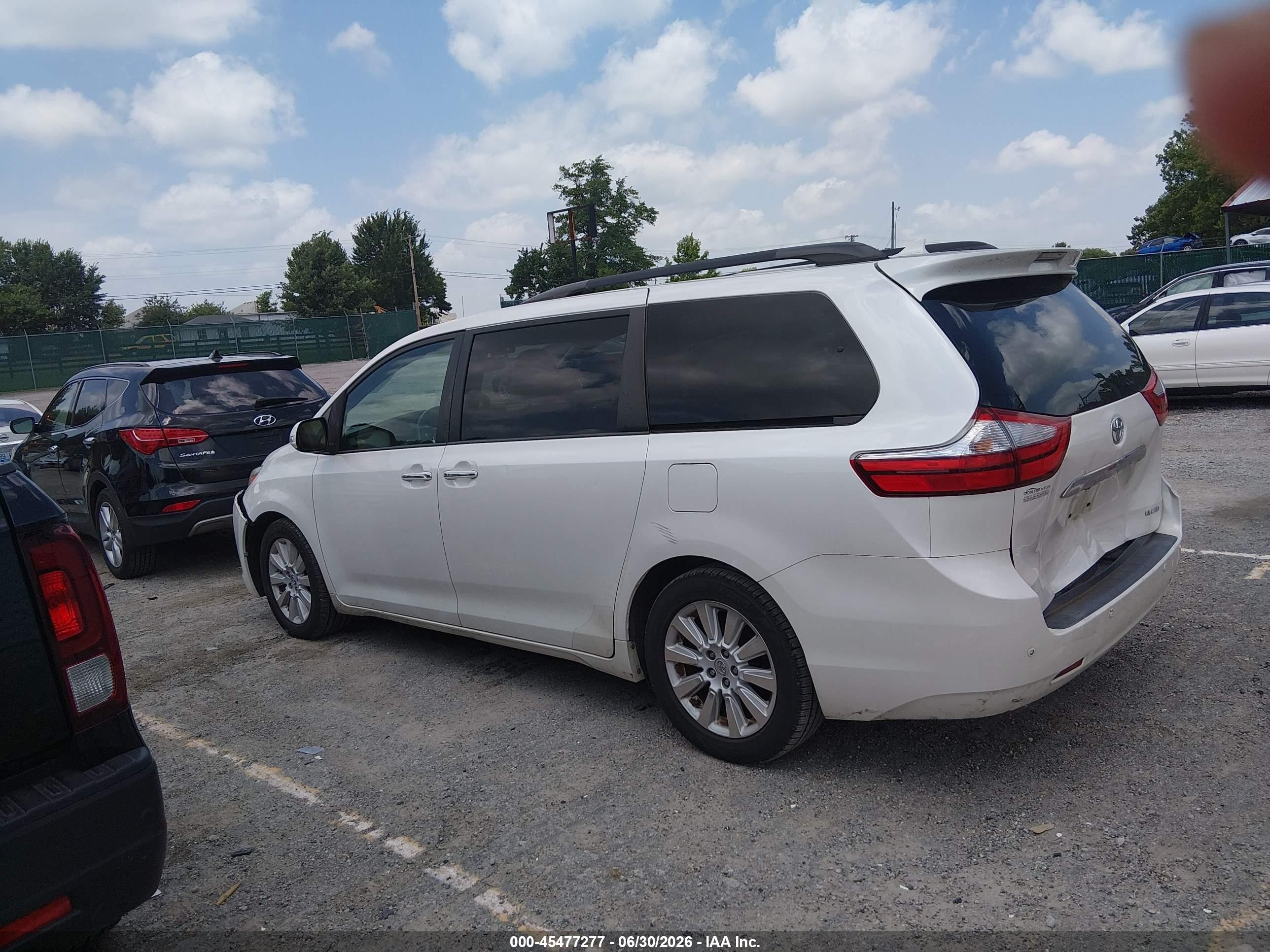 2015 Toyota Sienna Limited Premium 7 Passenger Белый vin: 5TDYK3DC8FS570692