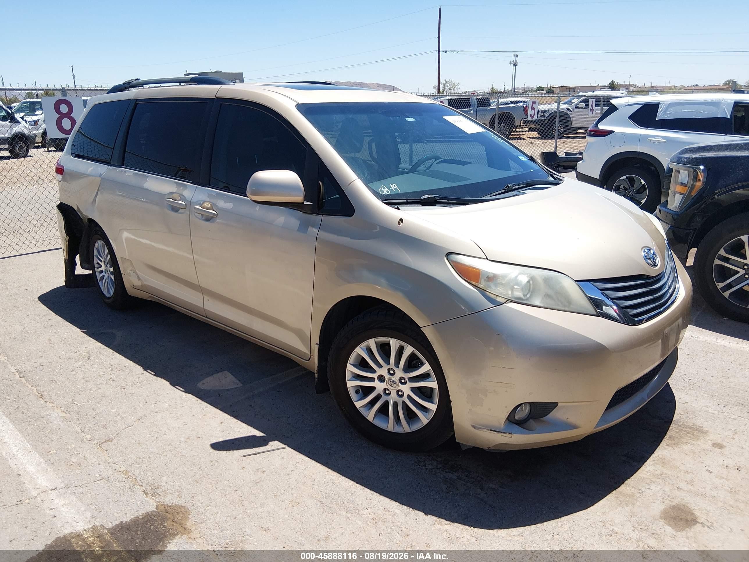 2011 Toyota Sienna Xle V6 Tan vin: 5TDYK3DC9BS108622