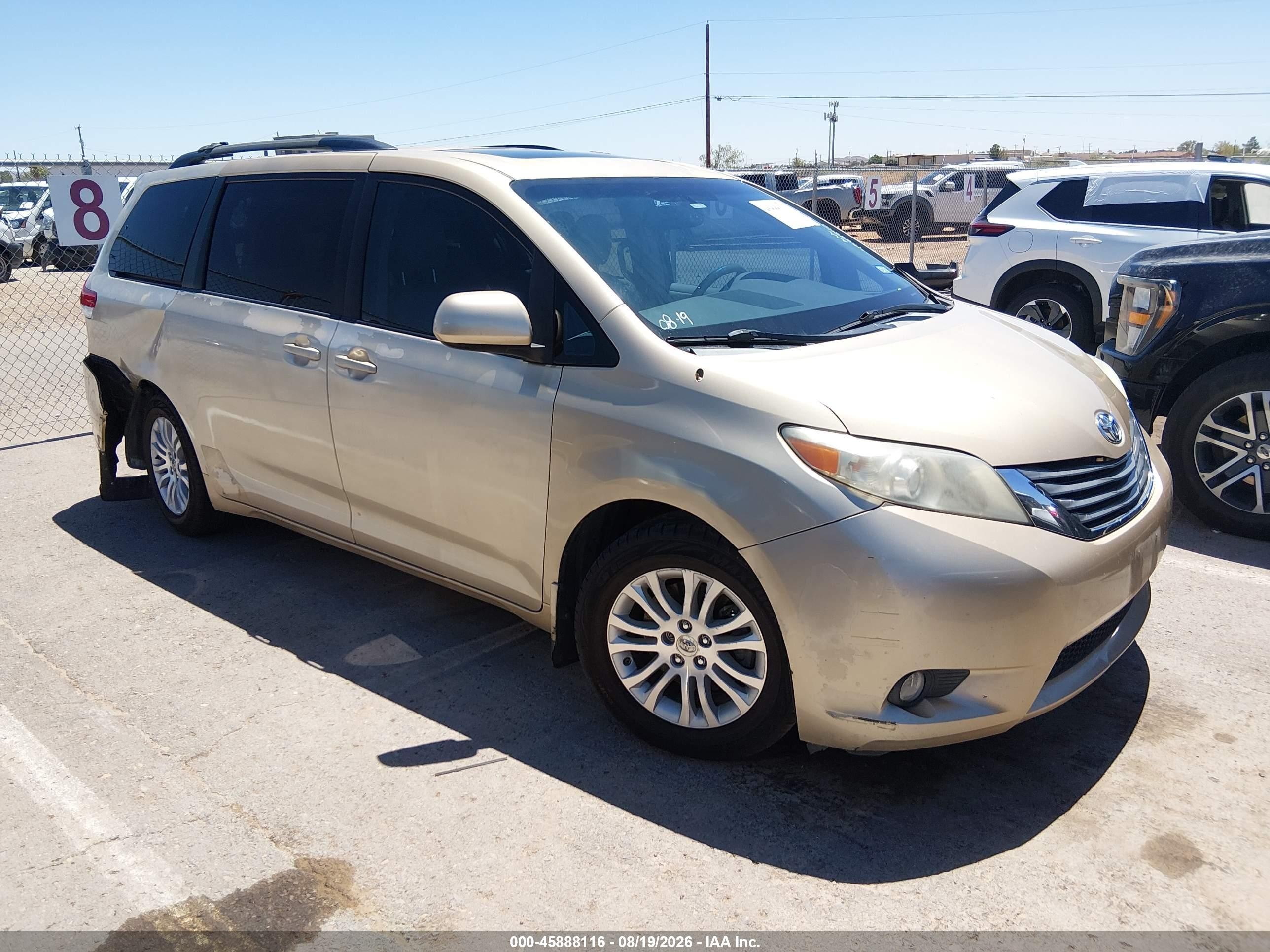 2011 Toyota Sienna Xle V6 Tan vin: 5TDYK3DC9BS108622