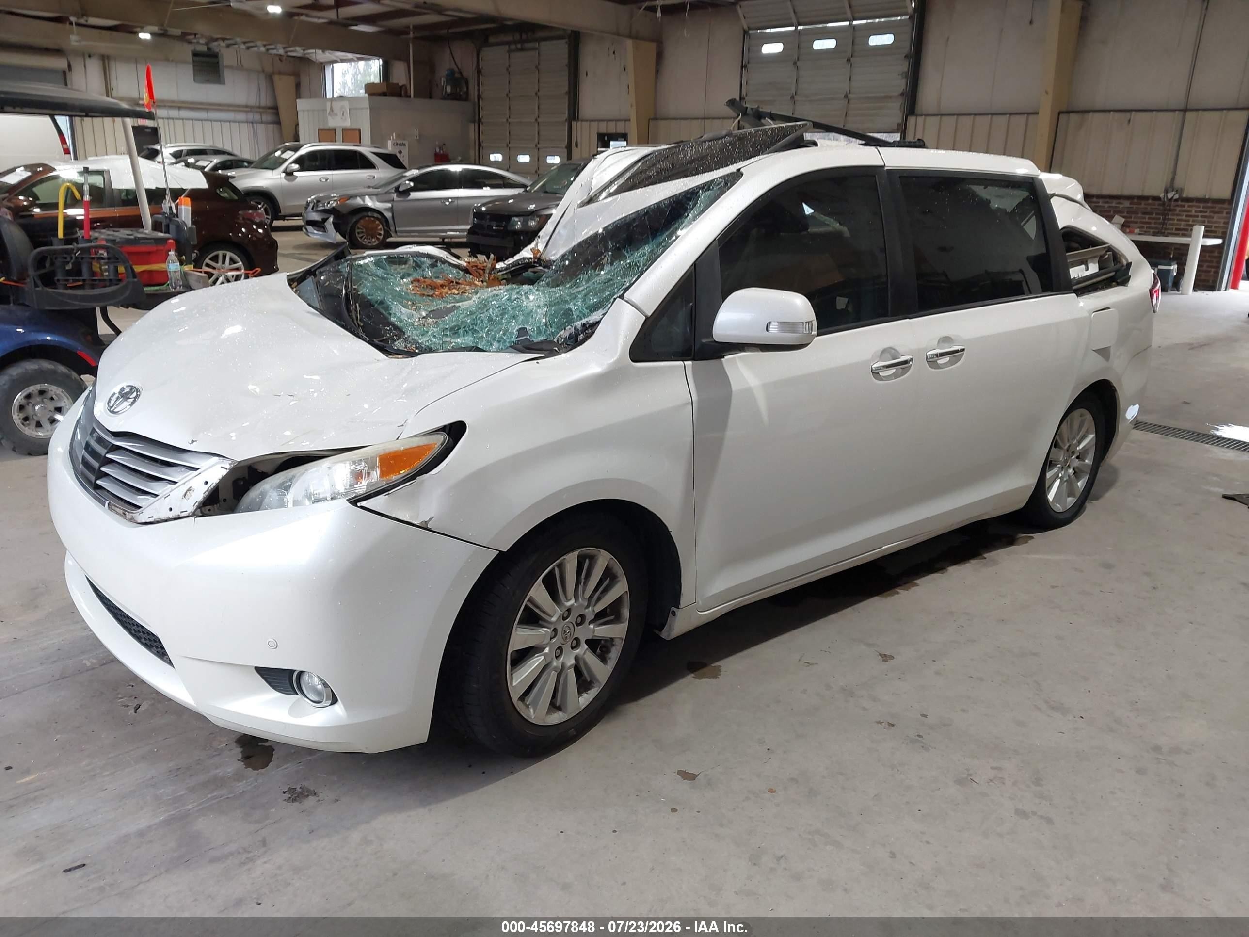 2014 Toyota Sienna Limited V6 7 Passenger Белый vin: 5TDYK3DC9ES473841
