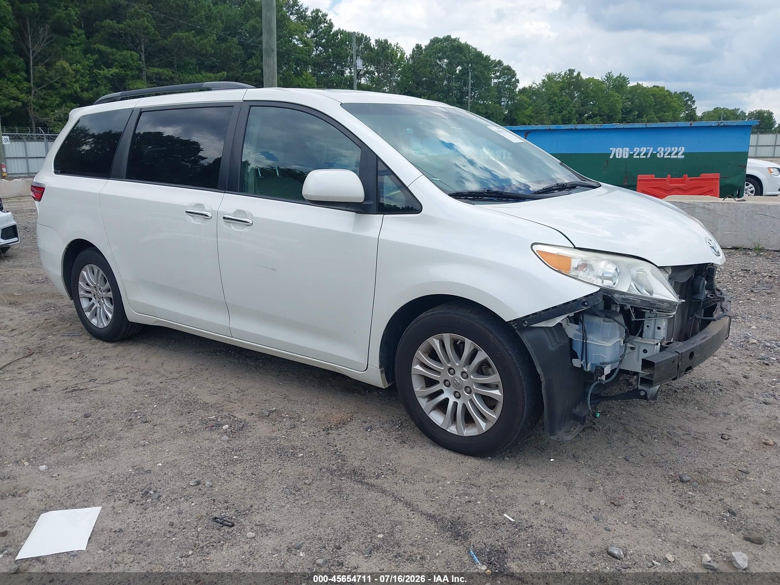 2015 Toyota Sienna Xle 8 Passenger Белый vin: 5TDYK3DC9FS553657