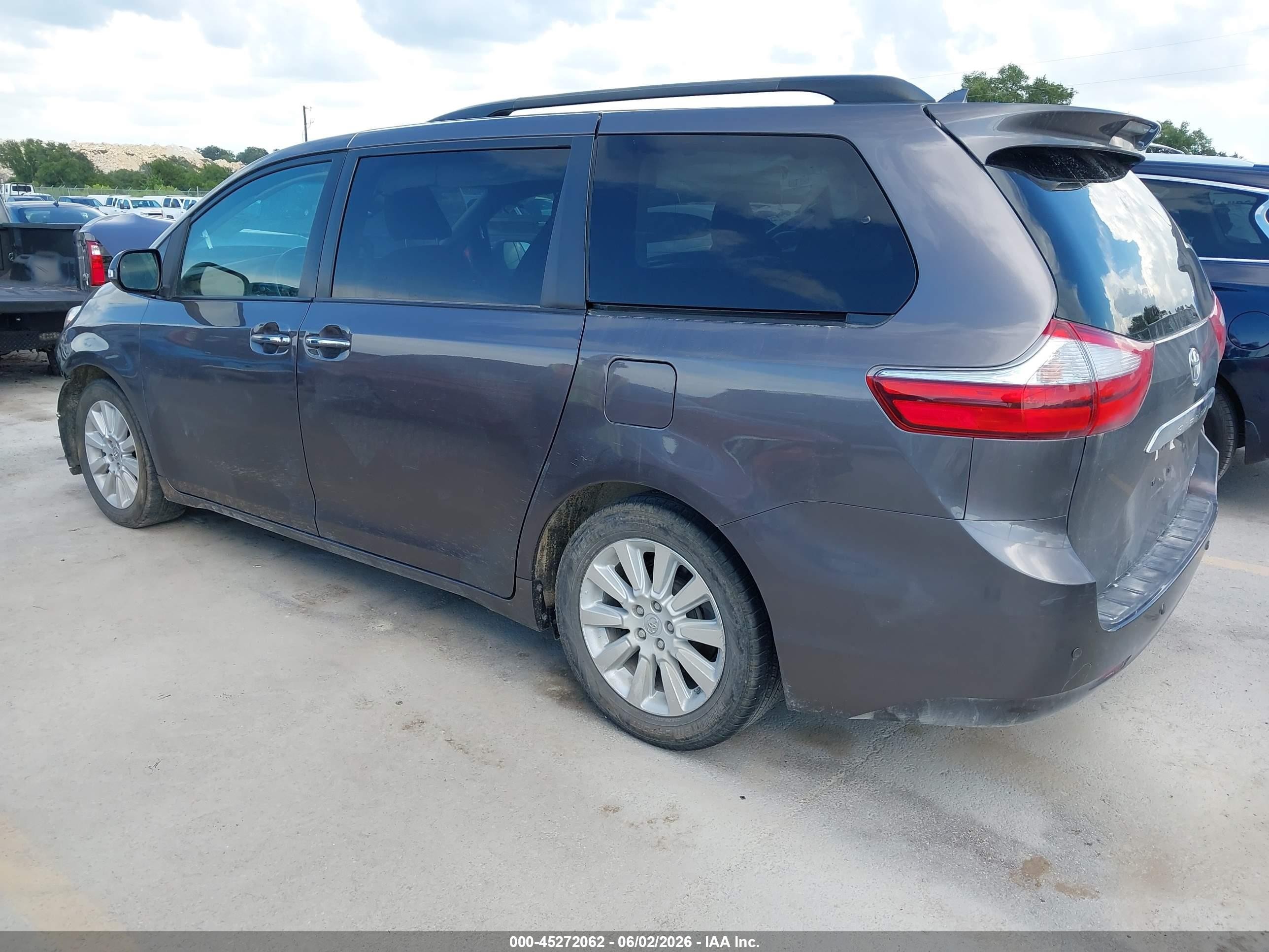2015 Toyota Sienna Limited 7 Passenger Gray vin: 5TDYK3DC9FS586755