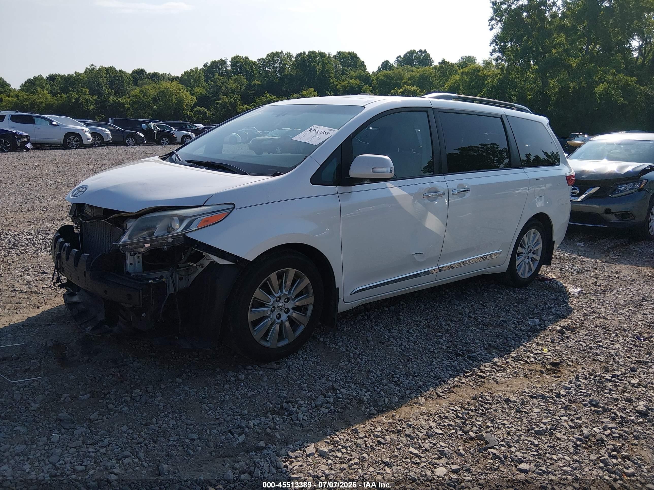 2015 Toyota Sienna Limited Premium 7 Passenger White vin: 5TDYK3DC9FS613355