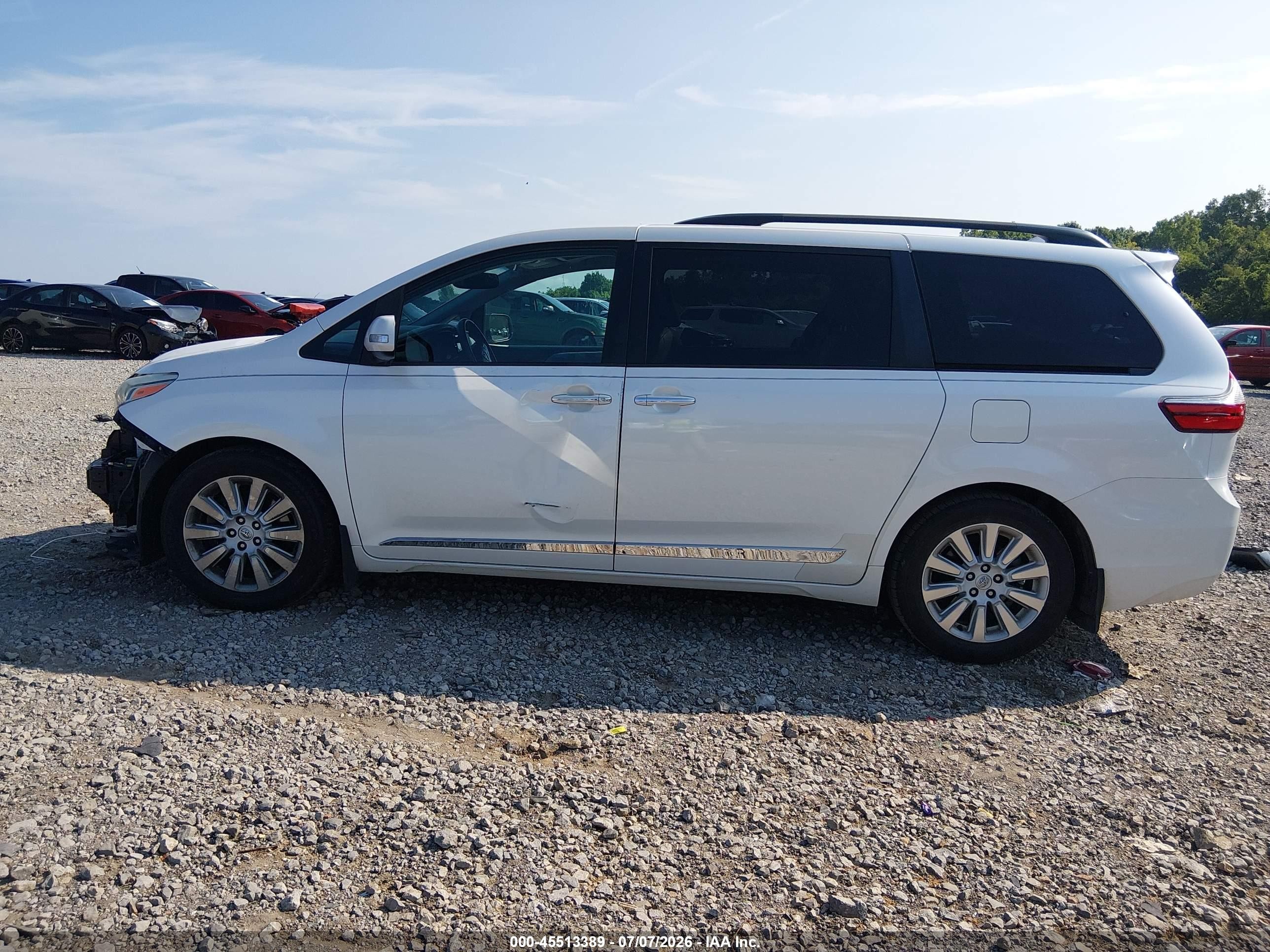 2015 Toyota Sienna Limited Premium 7 Passenger White vin: 5TDYK3DC9FS613355