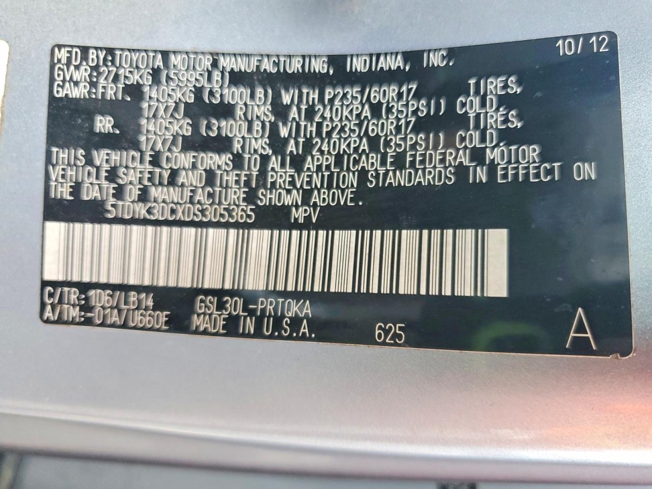 2013 Toyota Sienna Xle 8-passenger Silver vin: 5TDYK3DCXDS305365