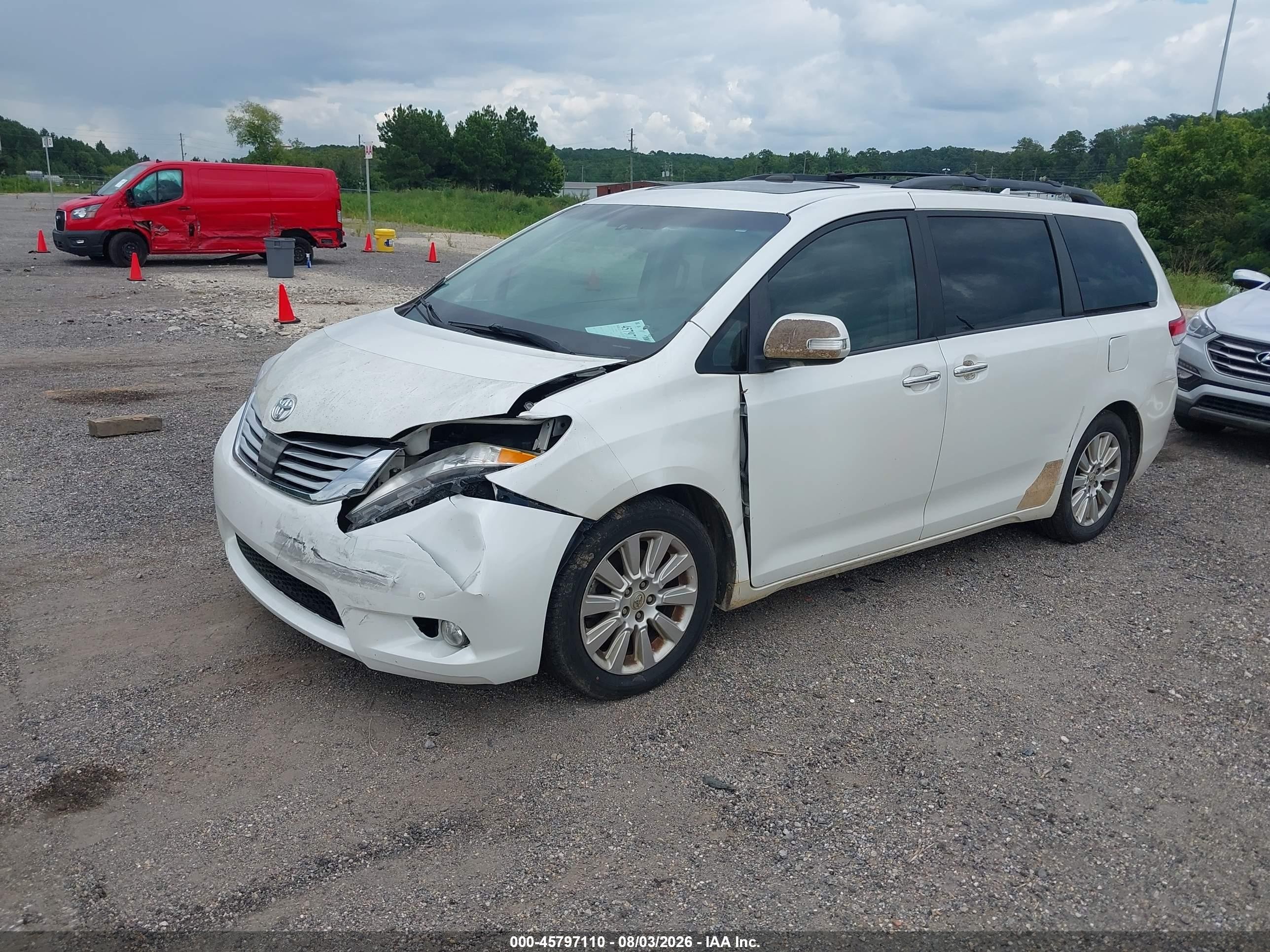 2014 Toyota Sienna Limited V6 7 Passenger Белый vin: 5TDYK3DCXES460743
