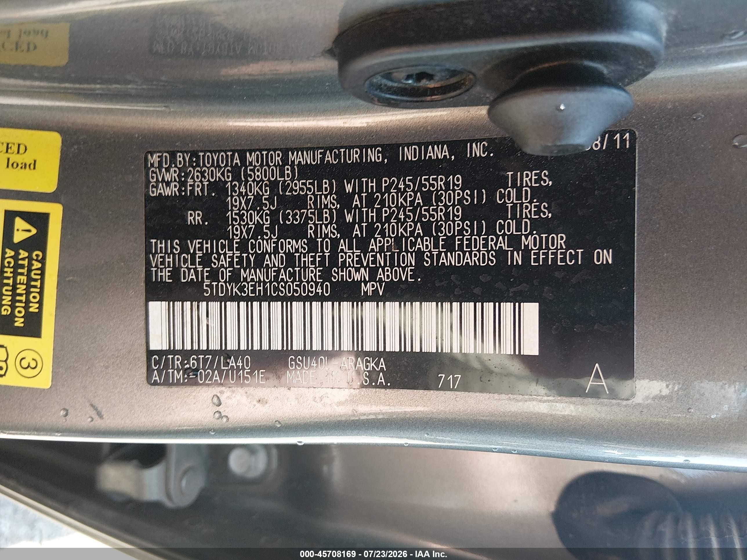 2012 Toyota Highlander Limited V6 Green vin: 5TDYK3EH1CS050940