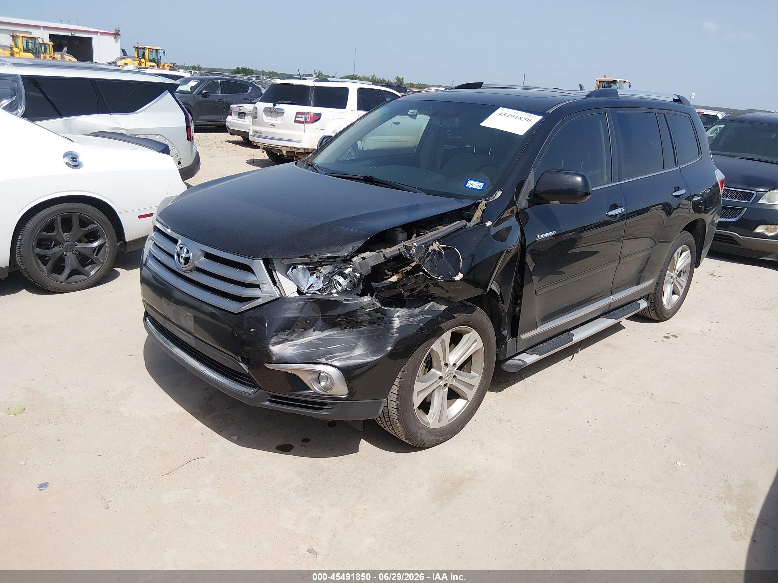 2012 Toyota Highlander Limited V6 Black vin: 5TDYK3EH1CS053675